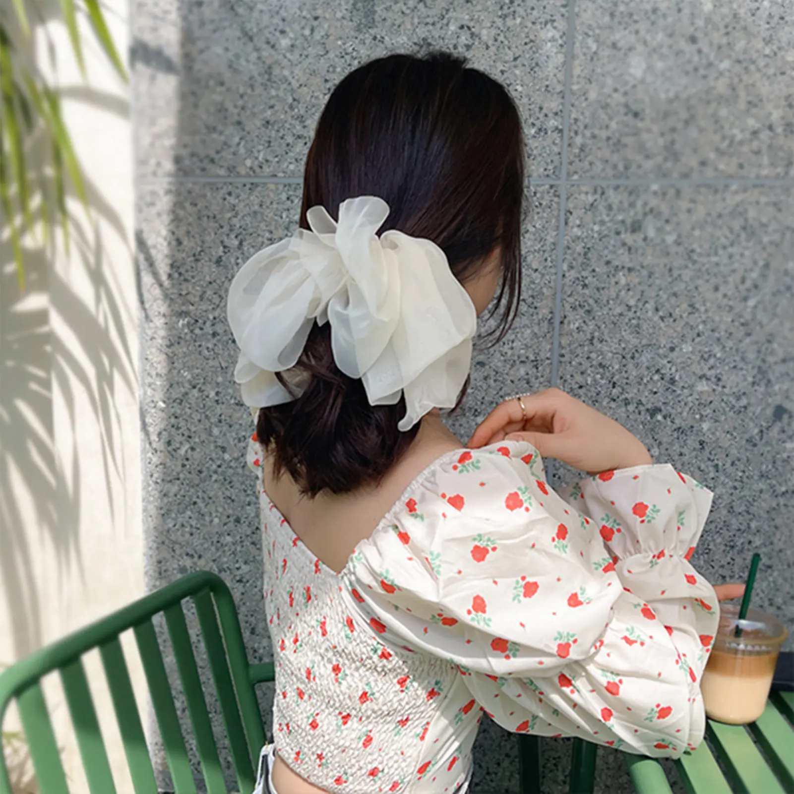 Korean Style Sweety Hair Clips For Women Exaggerated Large Gauze Bow Hair Clip Date Shopping Travel Decoration Spring Hair Clip