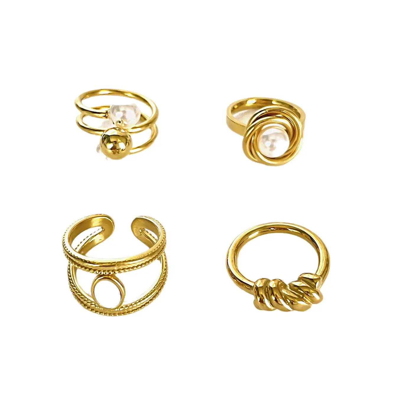 Electroplated 18k Gold Ring For Men And Women Trendy Bright Metal Ring Fashionable Finger Decor Hoop Beach Jewelry Accessories