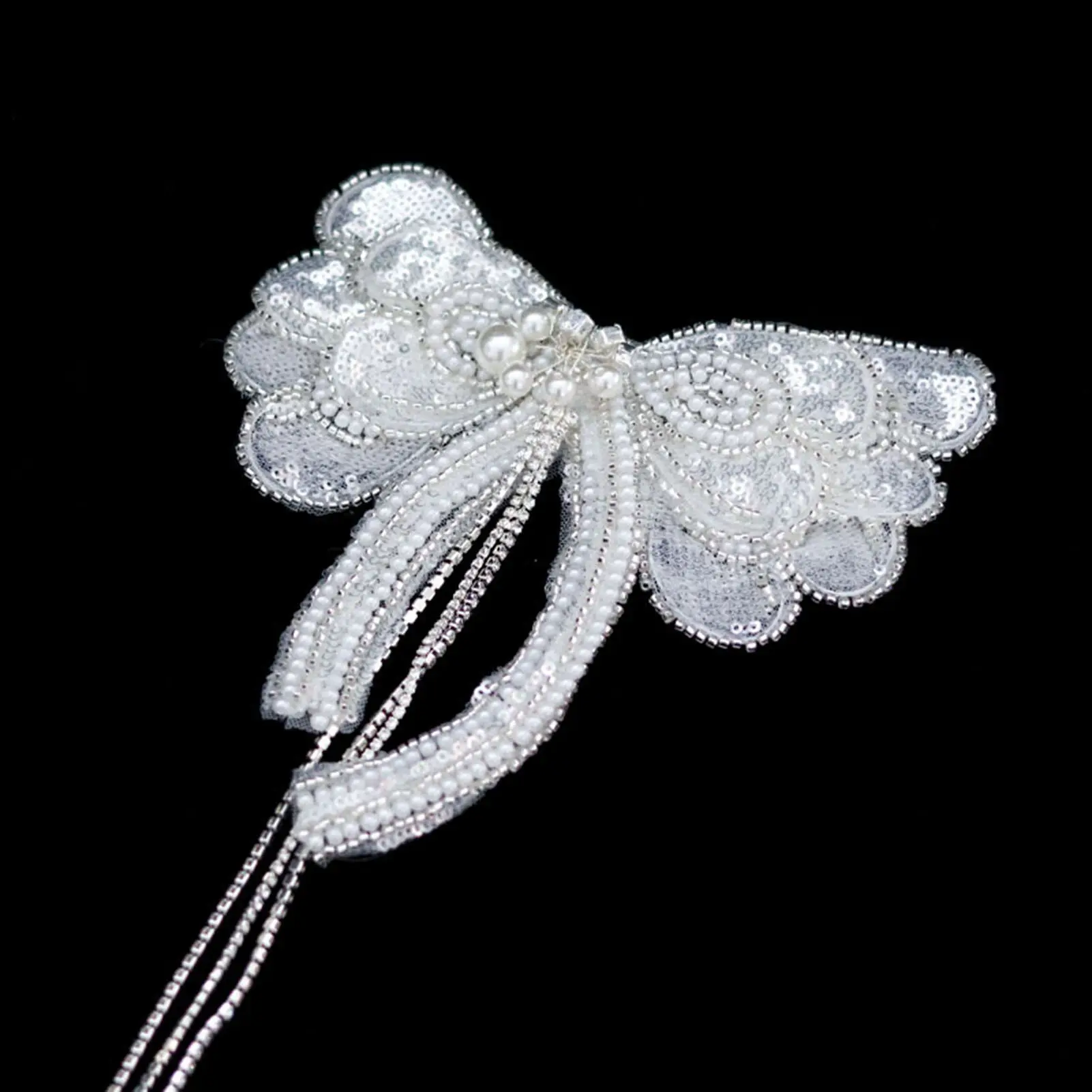 Light Luxury Bow Hair Clip Handmade Rhinestone Bead Bowknot Hair Clip For Women Elegant Exquisite Jewelry Hair Accessories 1pc