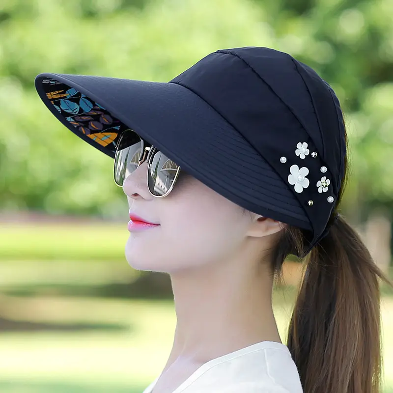 Foldable Sun Hat For Women Trendy Printed Sunscreen Sun Hat Summer Beach Camping Hiking Travel Wide-brimmed Hat Fisherman Hat