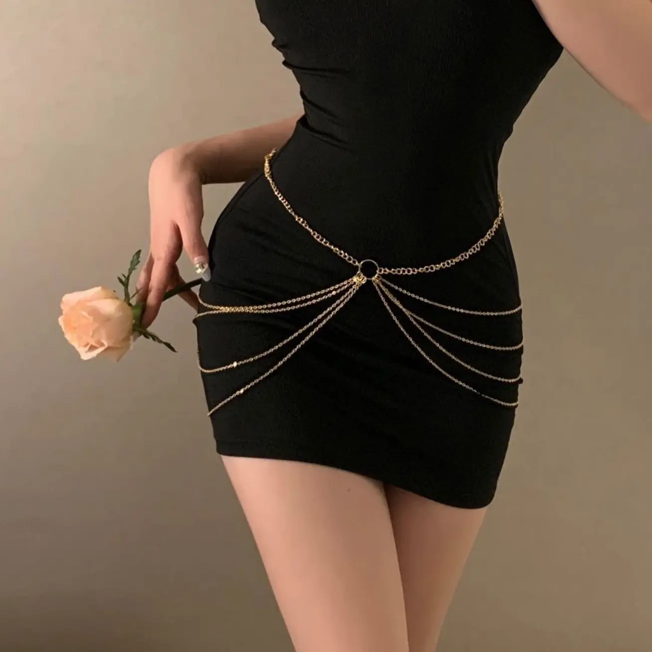 Y2K Waist Chain For Women Sexy Waist Decoration Chain Summer Short Skirt Belt Girls Dress Decoration Belt Jewelry Accessories