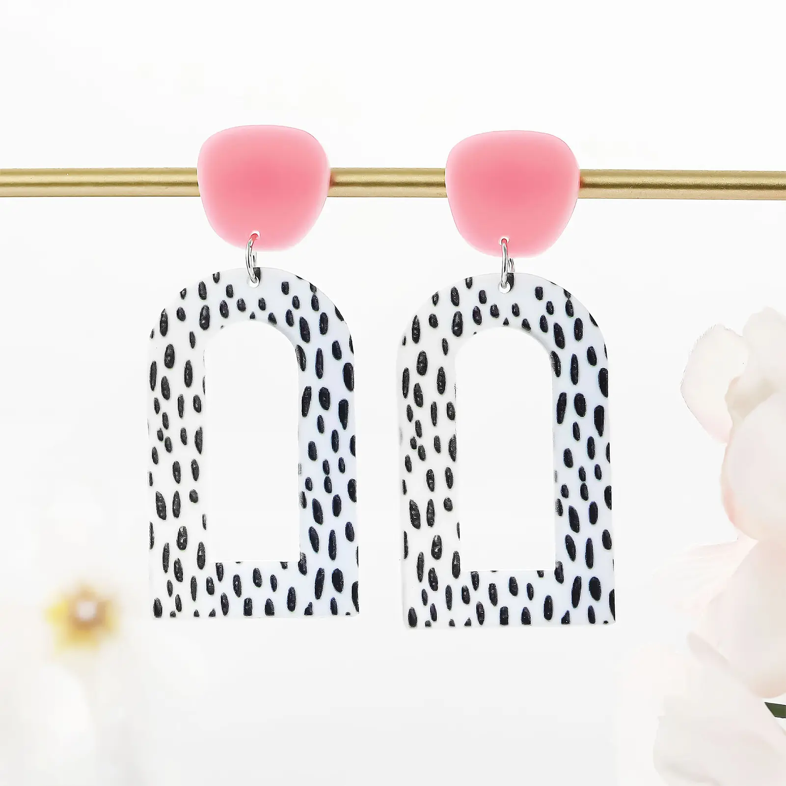 Dopamine Dangle Earring For Women Sweety Colored Flower Geometric Pendant Earrings Sunflower Earrings Jewelry Ear Accessories