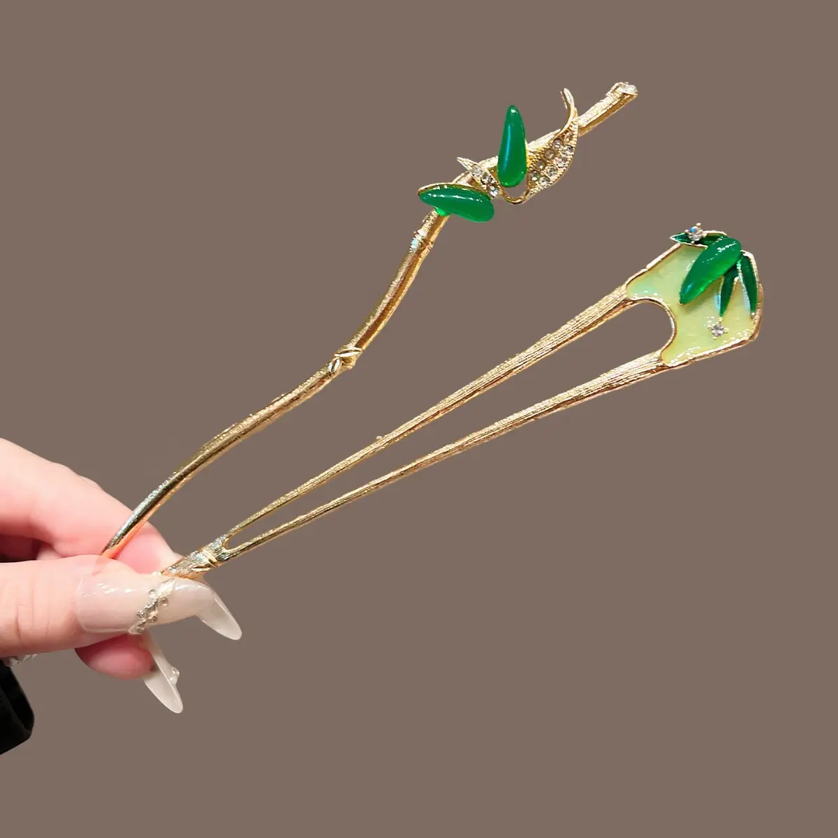 New Chinese Style Hairpin Dripping Oil Bamboo Metal Hair Stick For Women Exquisite Elegant Jewelry Hair Accessories Hairpins