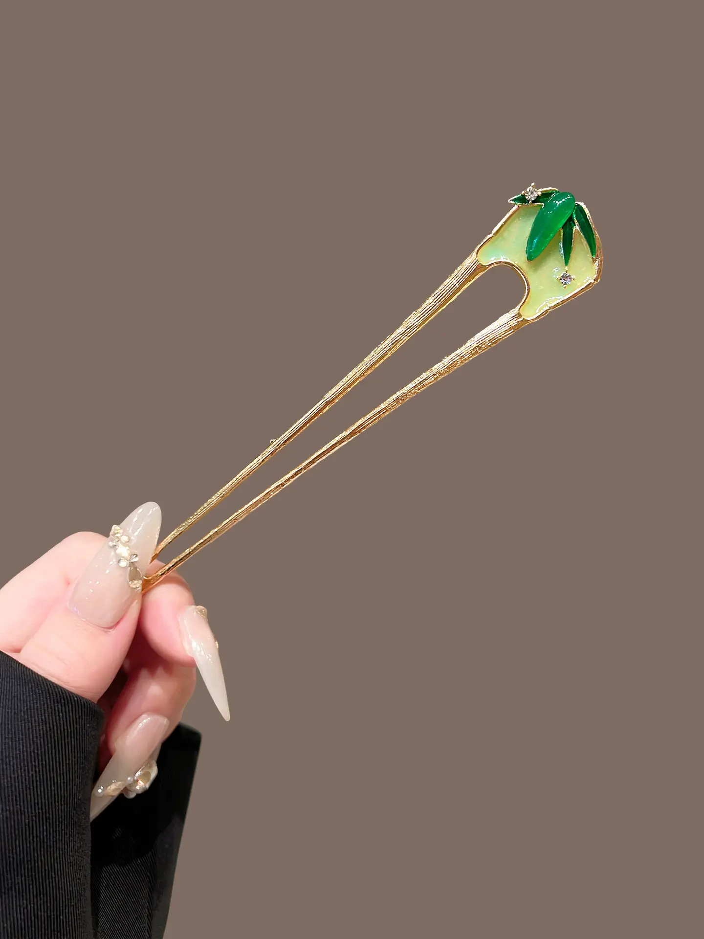 New Chinese Style Hairpin Dripping Oil Bamboo Metal Hair Stick For Women Exquisite Elegant Jewelry Hair Accessories Hairpins
