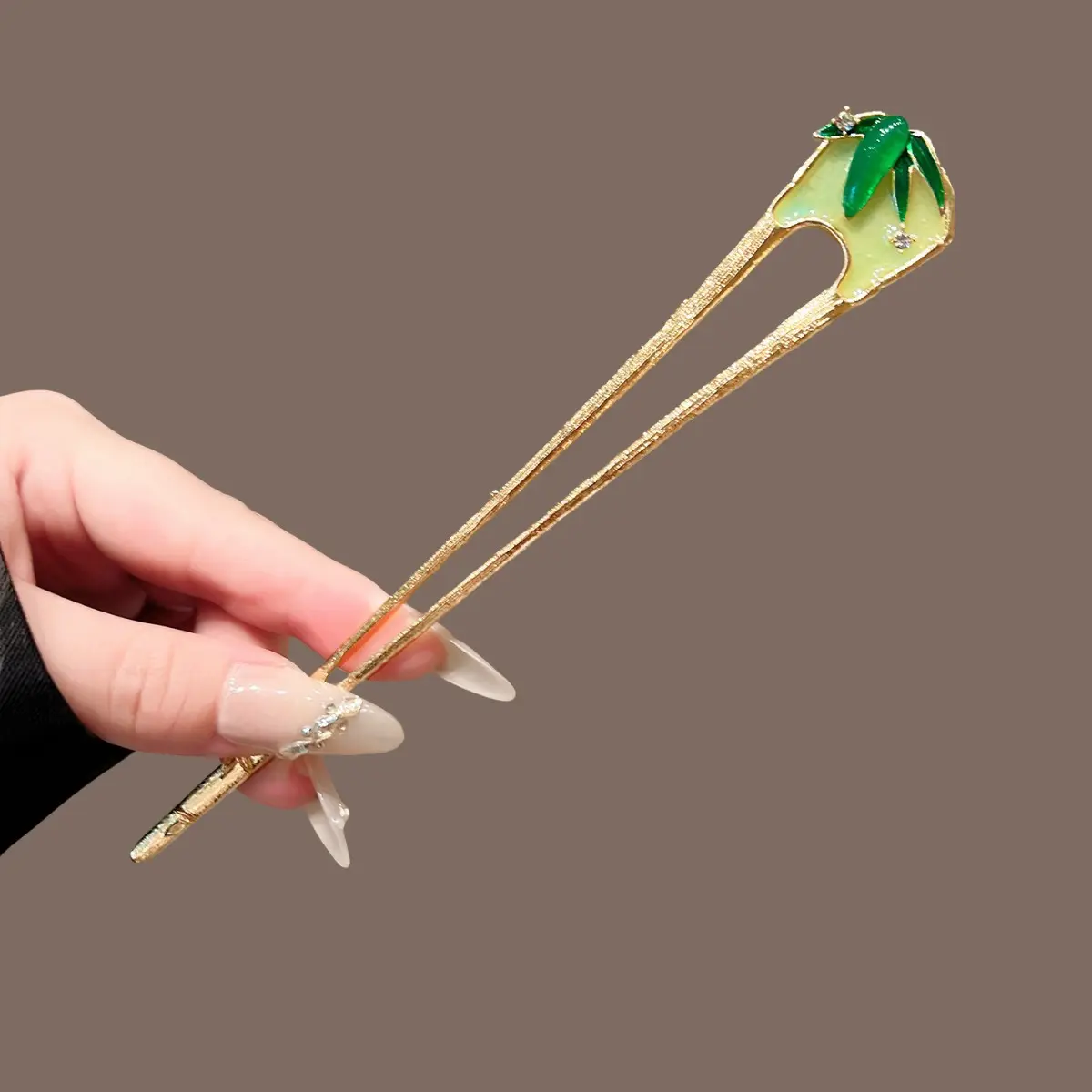 New Chinese Style Hairpin Dripping Oil Bamboo Metal Hair Stick For Women Exquisite Elegant Jewelry Hair Accessories Hairpins