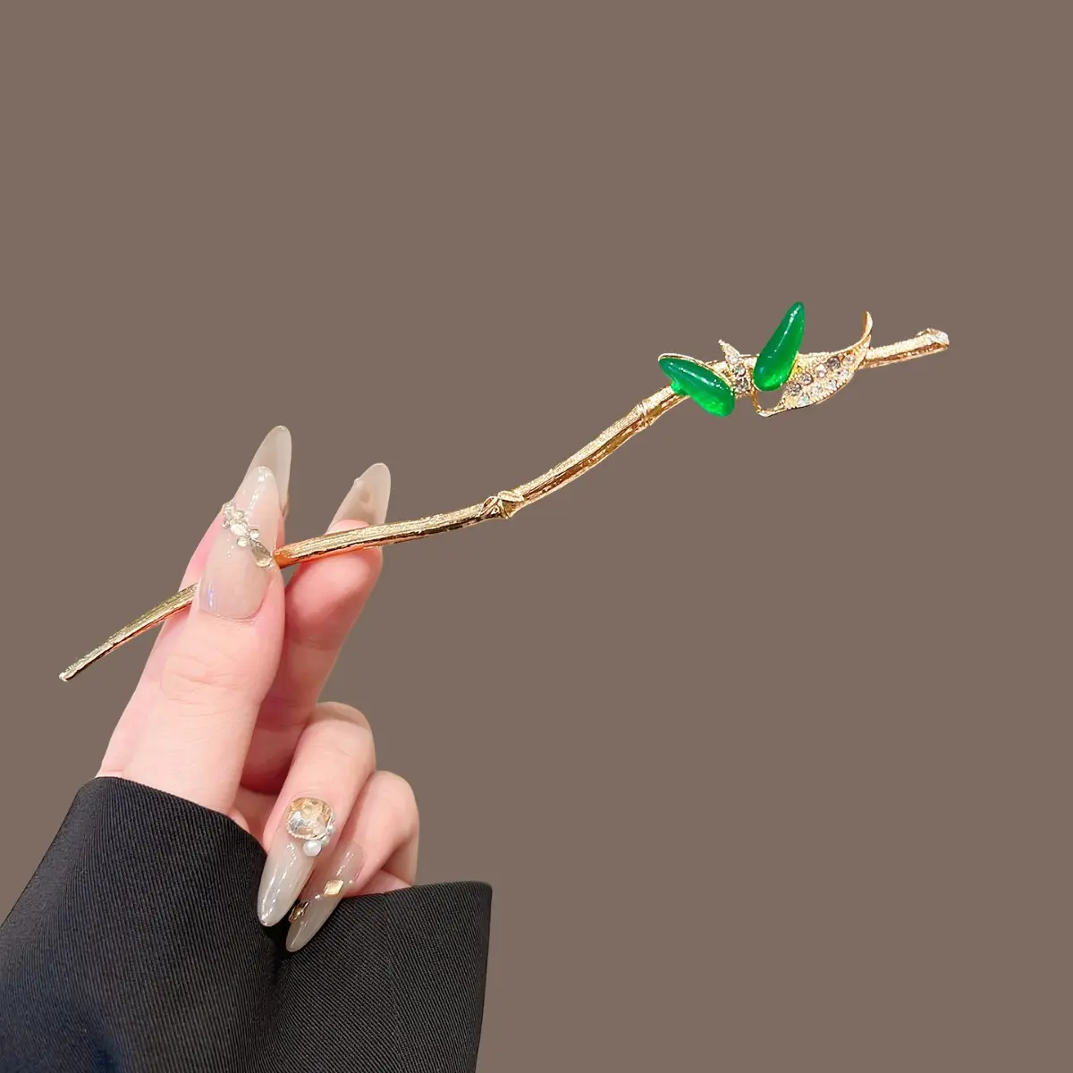 New Chinese Style Hairpin Dripping Oil Bamboo Metal Hair Stick For Women Exquisite Elegant Jewelry Hair Accessories Hairpins