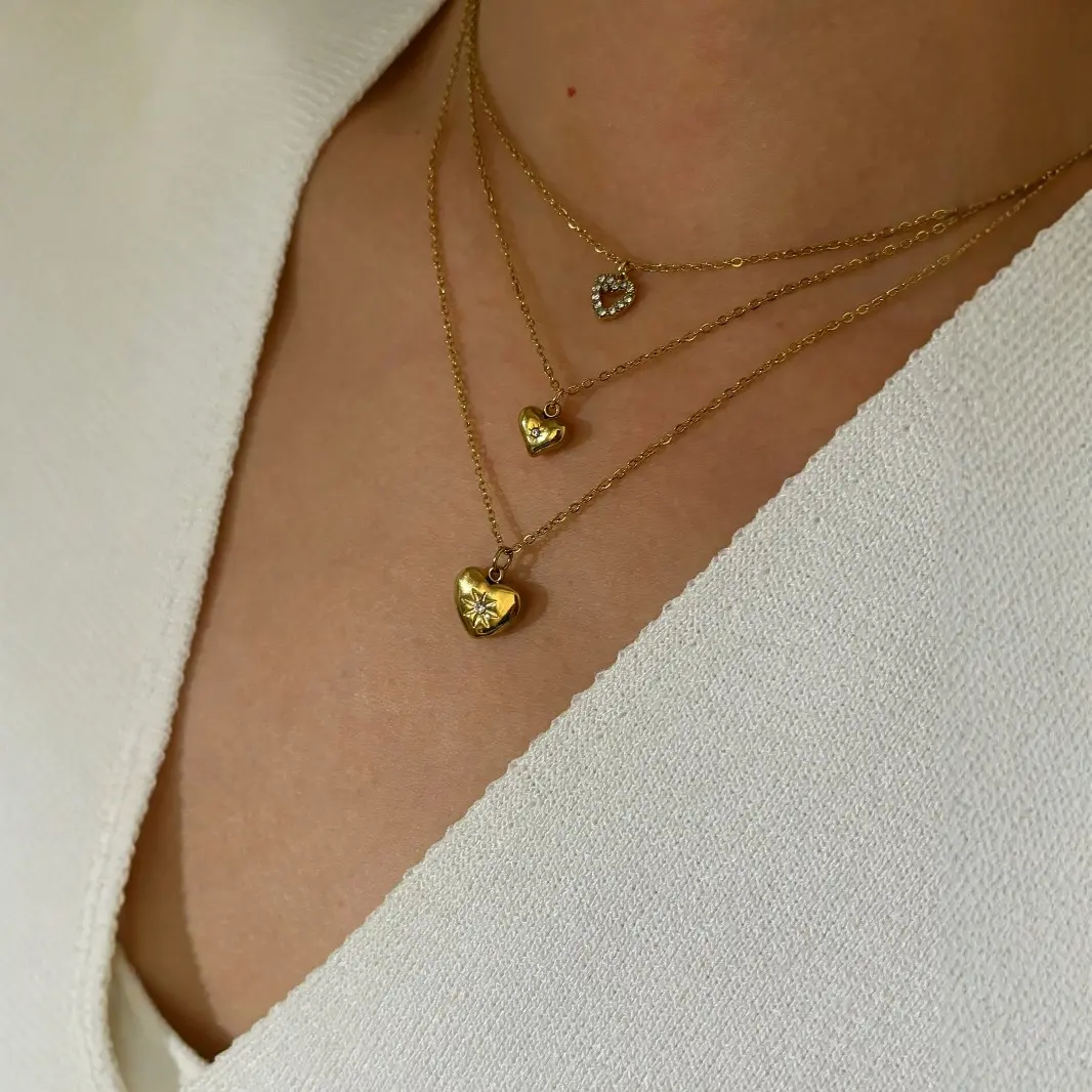 Vintage Tarnish Free Necklace Fashion Glitter Rhinestone Neck Jewelry Accessories For Women Light Luxury Golden Metal Necklace