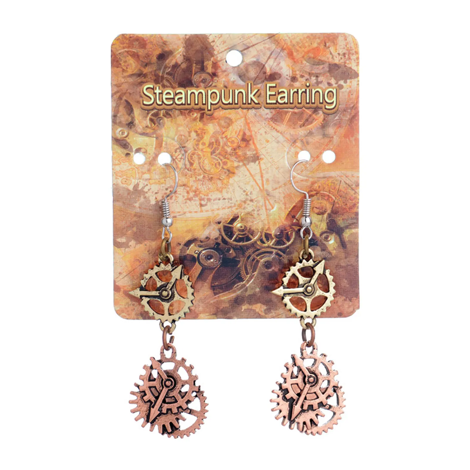 Personalized Jewelry Set For Women Trendy Gear Shaped Neck Earring Metallic Punk Style Girls Ear Neck Jewelry Accessories