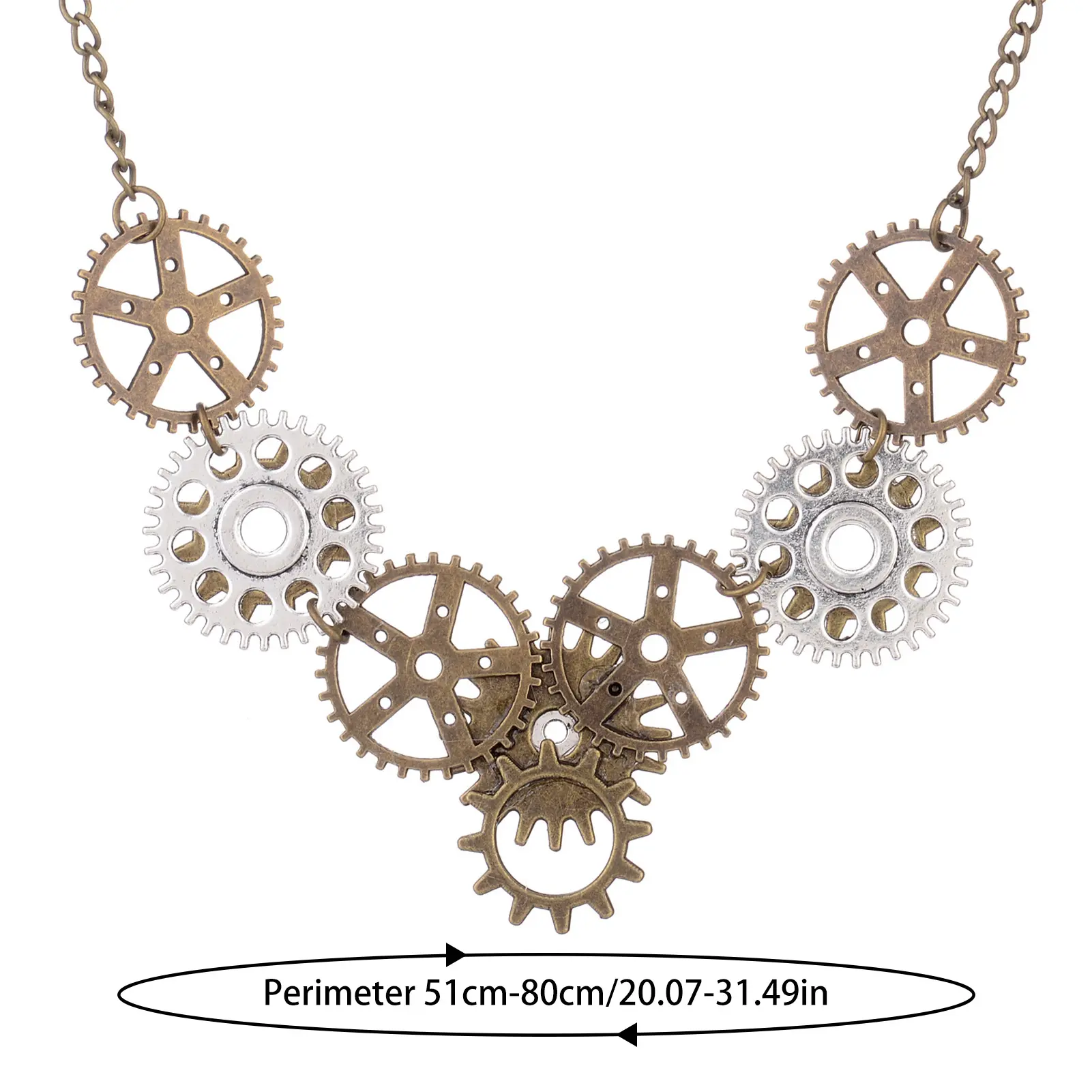 Personalized Jewelry Set For Women Trendy Gear Shaped Neck Earring Metallic Punk Style Girls Ear Neck Jewelry Accessories