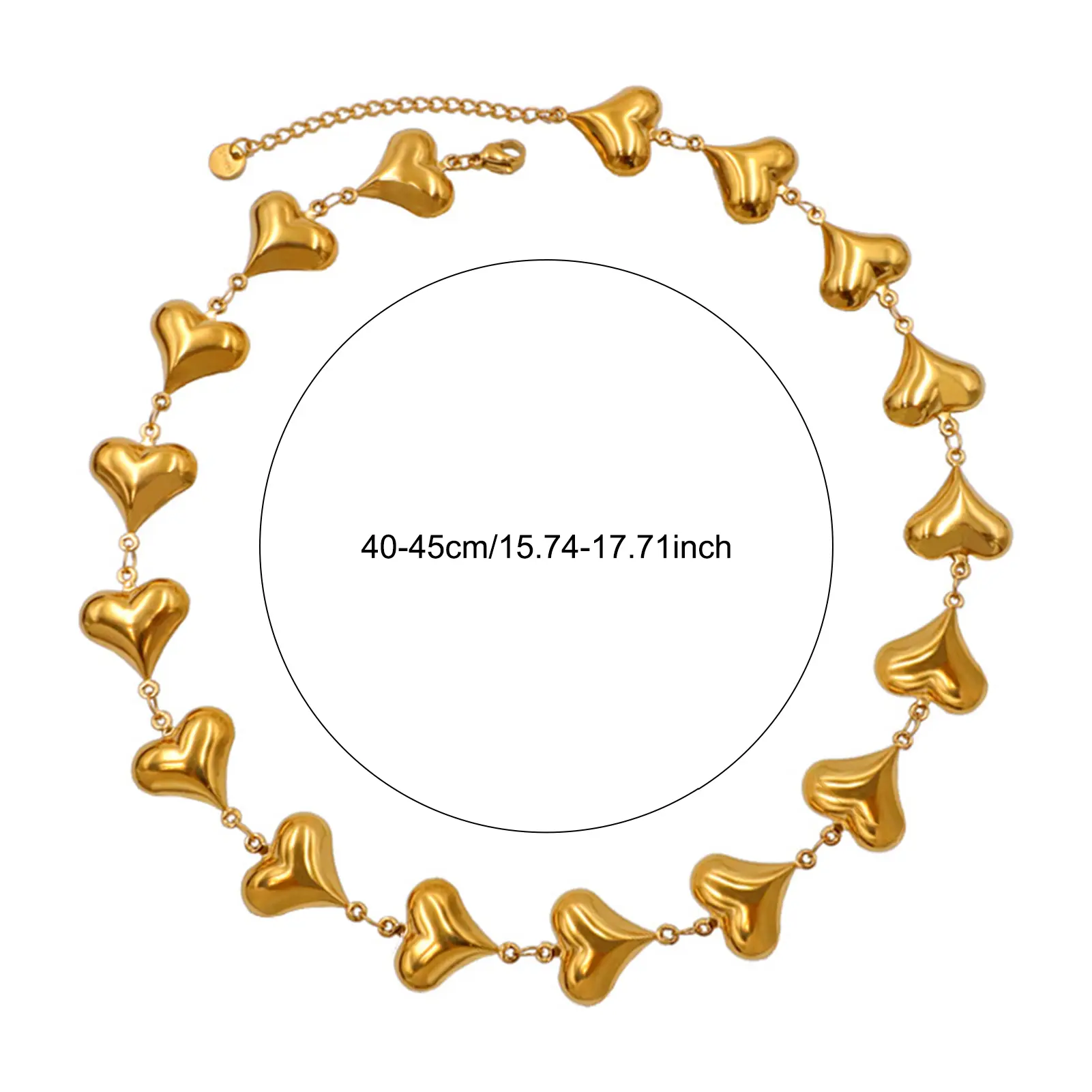 French Style Heart Bead String Necklace Retro Exaggerated Heart Collarbone Chain Girls Summer Beach Bracelet Jewelry Body Chains