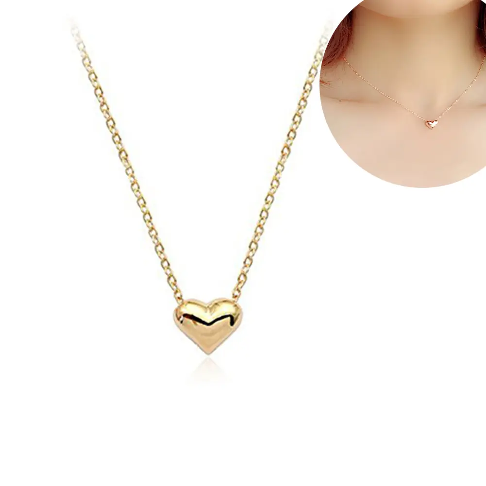 Elegant Heart Necklace For Women Trendy Simple Collarbone Chain Classic Peach Heart Neck Chain Girls Summer Jewelry Body Chain