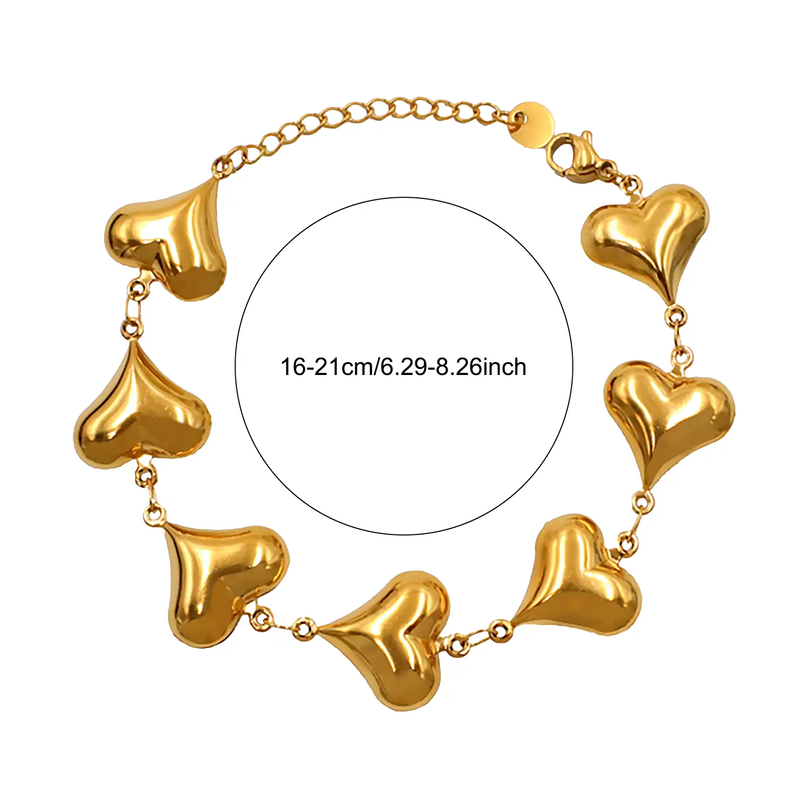 French Style Heart Bead String Necklace Retro Exaggerated Heart Collarbone Chain Girls Summer Beach Bracelet Jewelry Body Chains