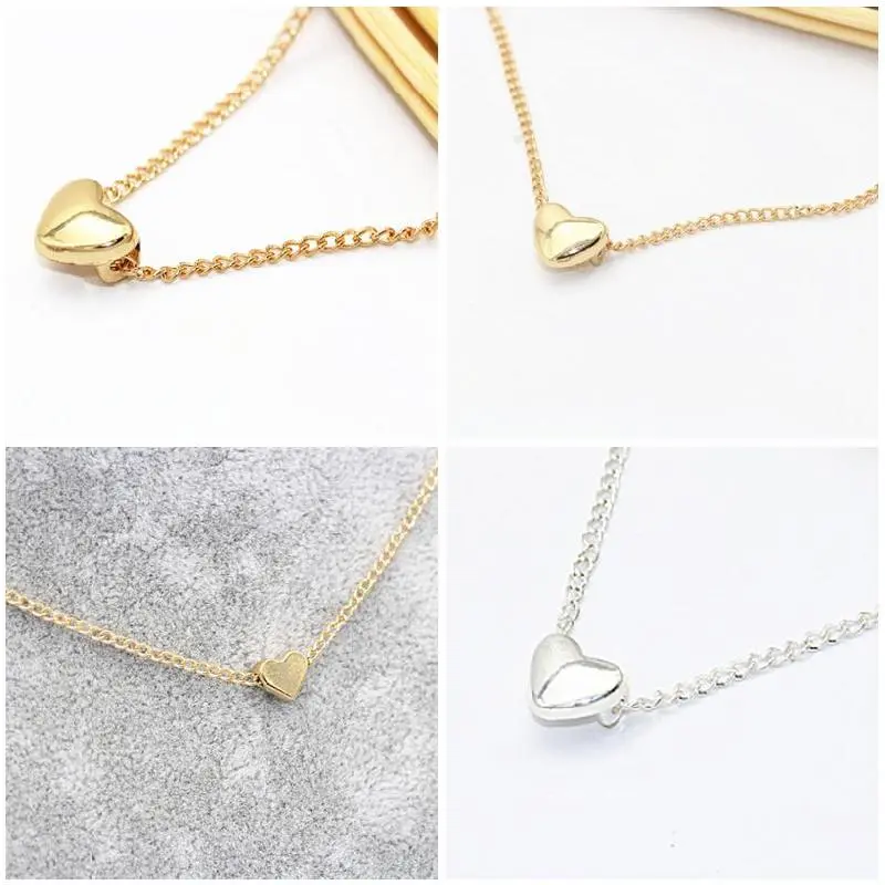 Elegant Heart Necklace For Women Trendy Simple Collarbone Chain Classic Peach Heart Neck Chain Girls Summer Jewelry Body Chain