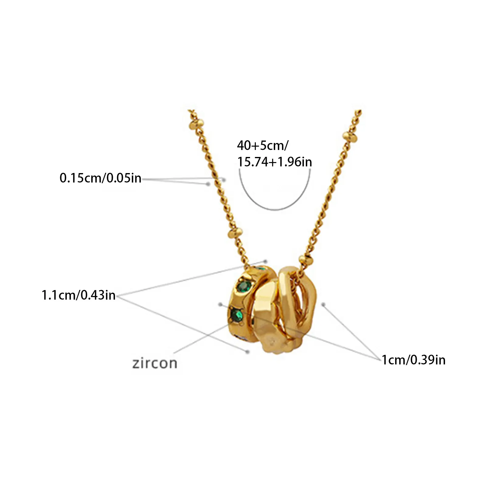 Fashion Buckle Pendant Necklace For Women Design Sense Geometric Circular Zircon Necklace Girls Trendy Jewelry Neck Chain 1pc