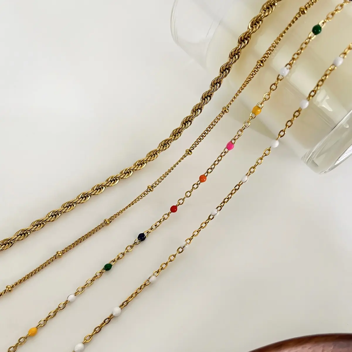 New Drip Glazed Women's Necklace Ins Style Small Fresh Collarbone Chain Summer Beach Travel Body Chain Girls Jewelry Accessories