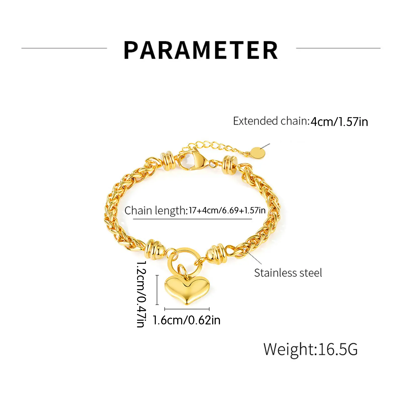 2025 New Heart Pendant Bracelet Light Luxury Ins Style Chain Bracelet For Women Girls Fashion Metal Jewelry Hand Accessories