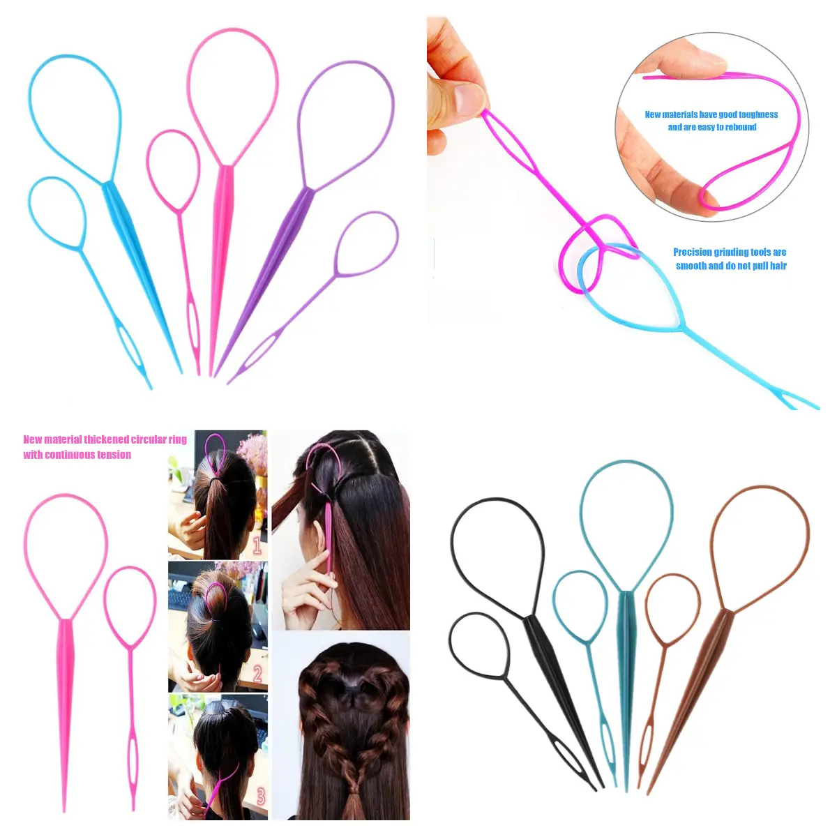 6pcs Hair Braiding Tool For Women Girls Thickened Children's Hair Extensions Durable Hair Clipper Hair Styling Accessories