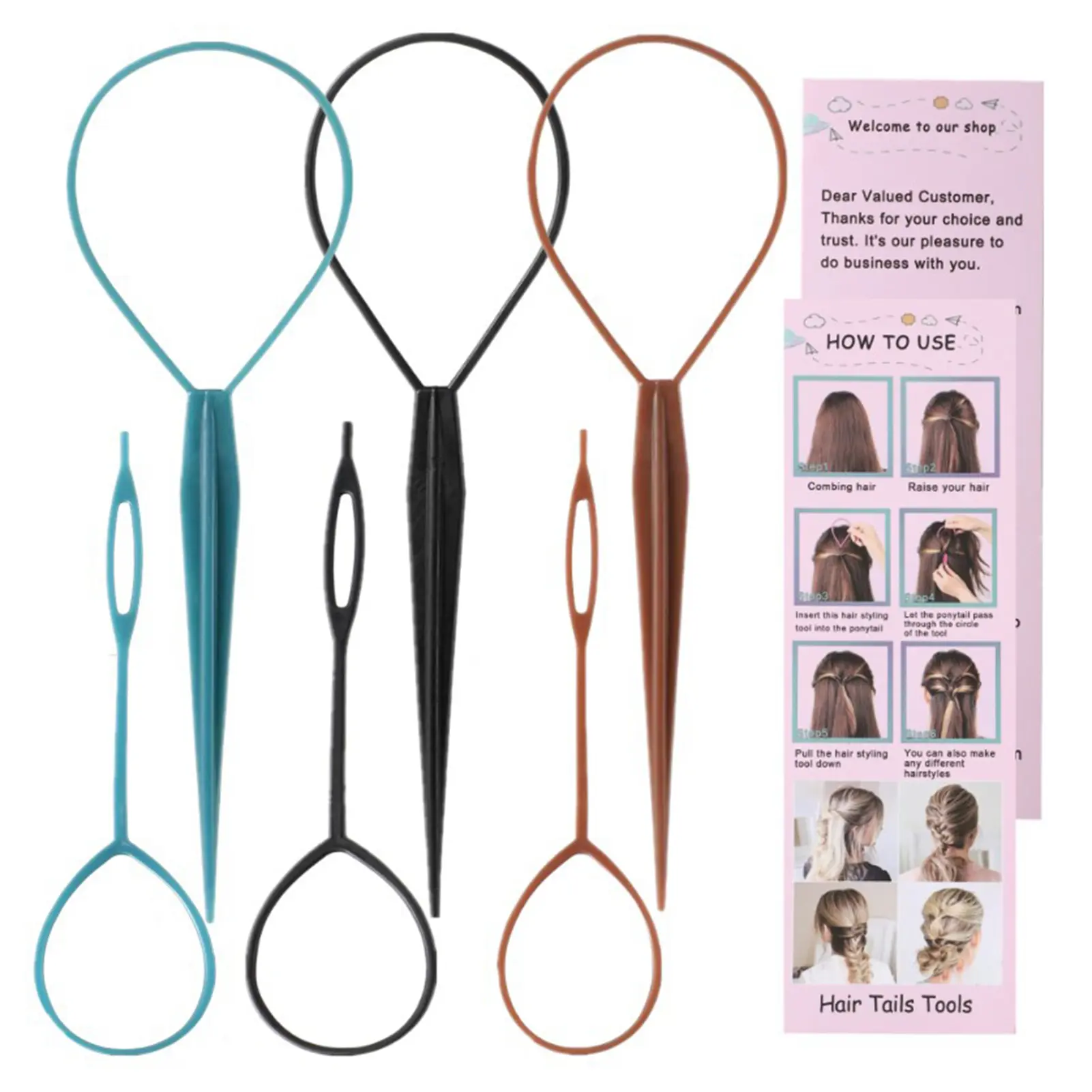 6pcs Hair Braiding Tool For Women Girls Thickened Children's Hair Extensions Durable Hair Clipper Hair Styling Accessories