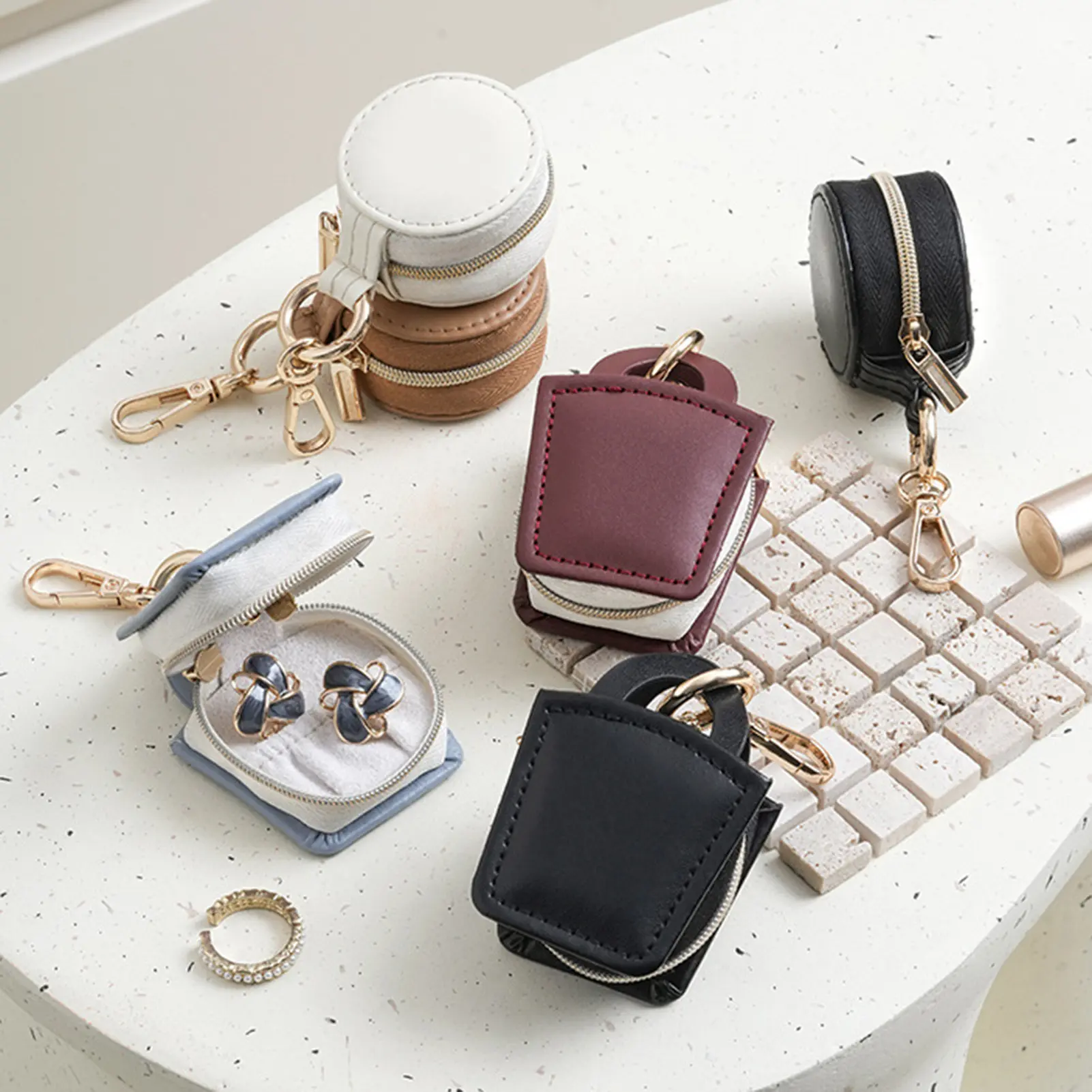 Portable Mini Jewelry Accessory Storage Bag Travel Shopping Organizer Box For Earring Necklace Ring Practical Storage Supplies