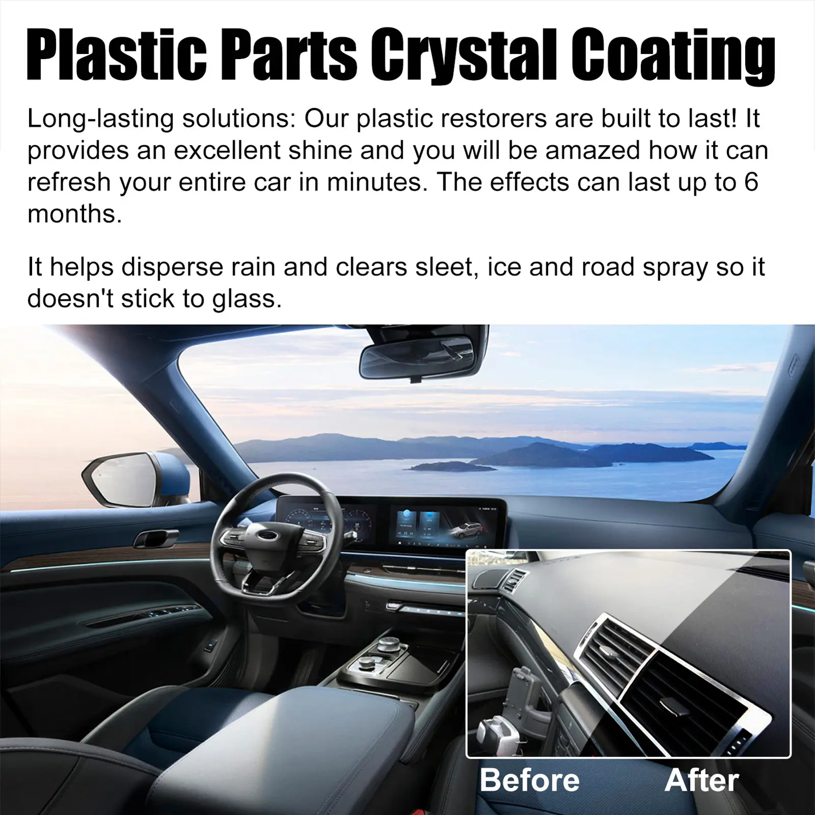 Automotive Coating Agent 30ml Oil Film Cleaning And Polishing Agent For Dashboard With Brush Multifunction Car Maintenance Spray