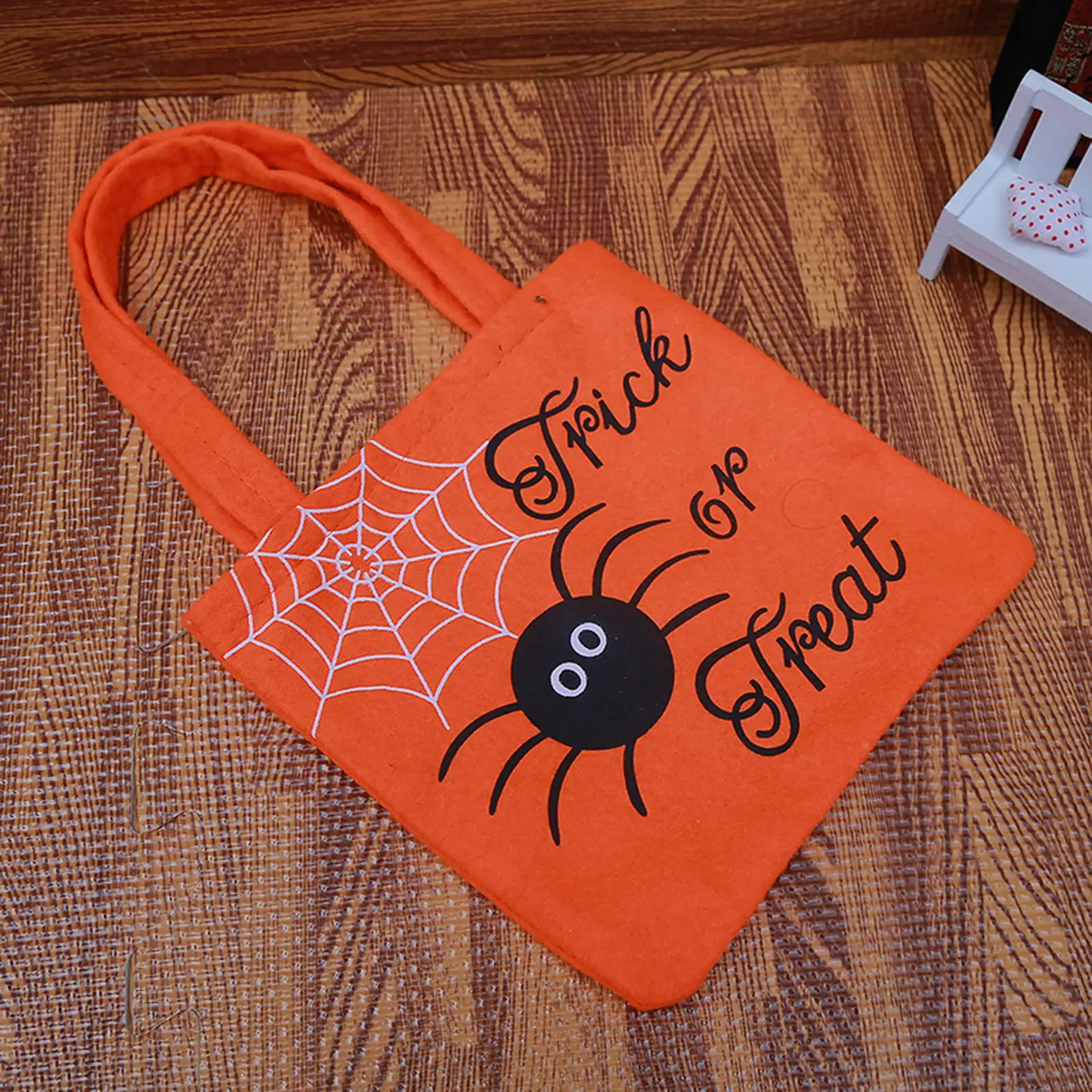 2025 Halloween Party Gift Bag Cartoon Pumpkin Spider Pattern Cloth Bag For Candy Dessert Cookie Storage Party Decoration Props