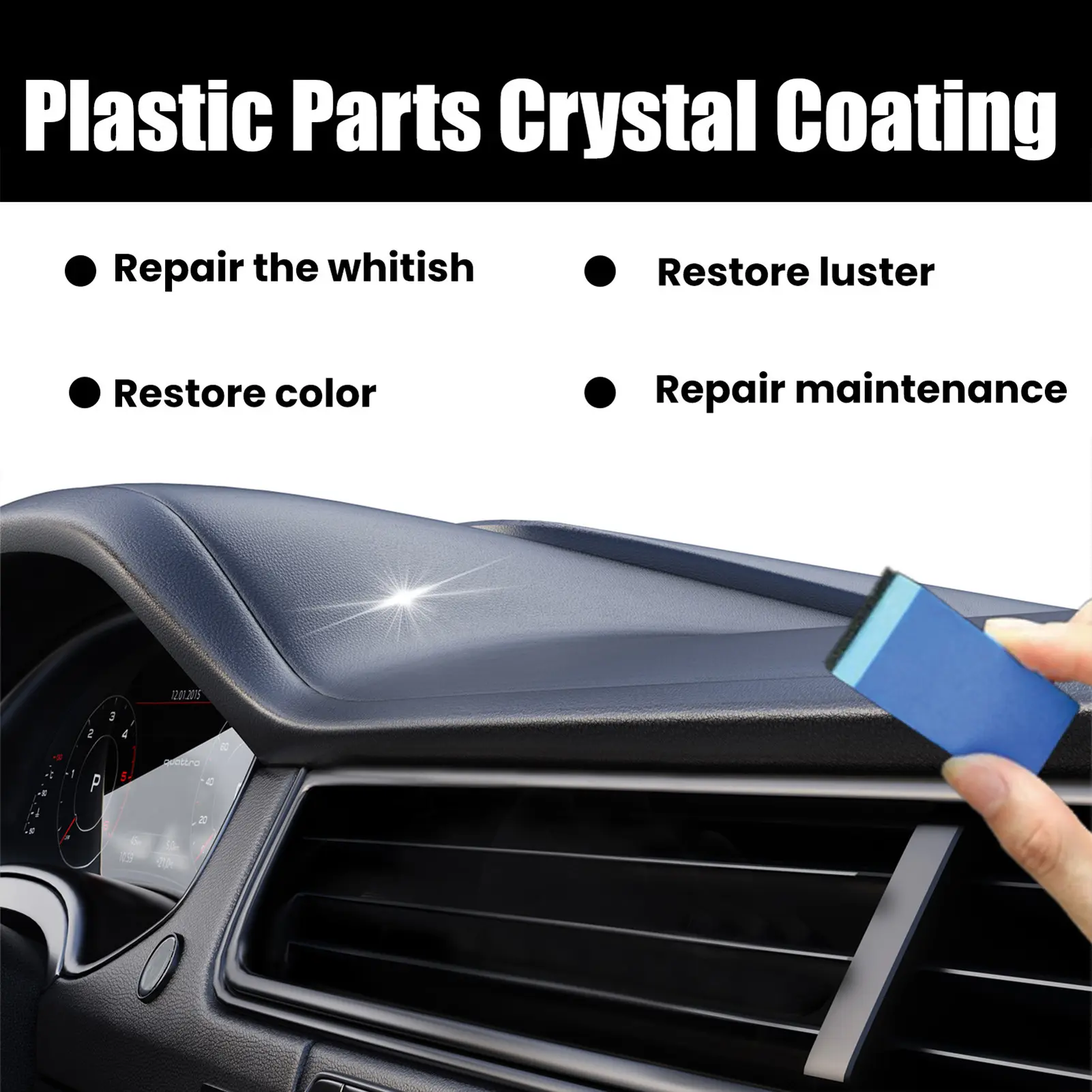 Automotive Coating Agent 30ml Oil Film Cleaning And Polishing Agent For Dashboard With Brush Multifunction Car Maintenance Spray