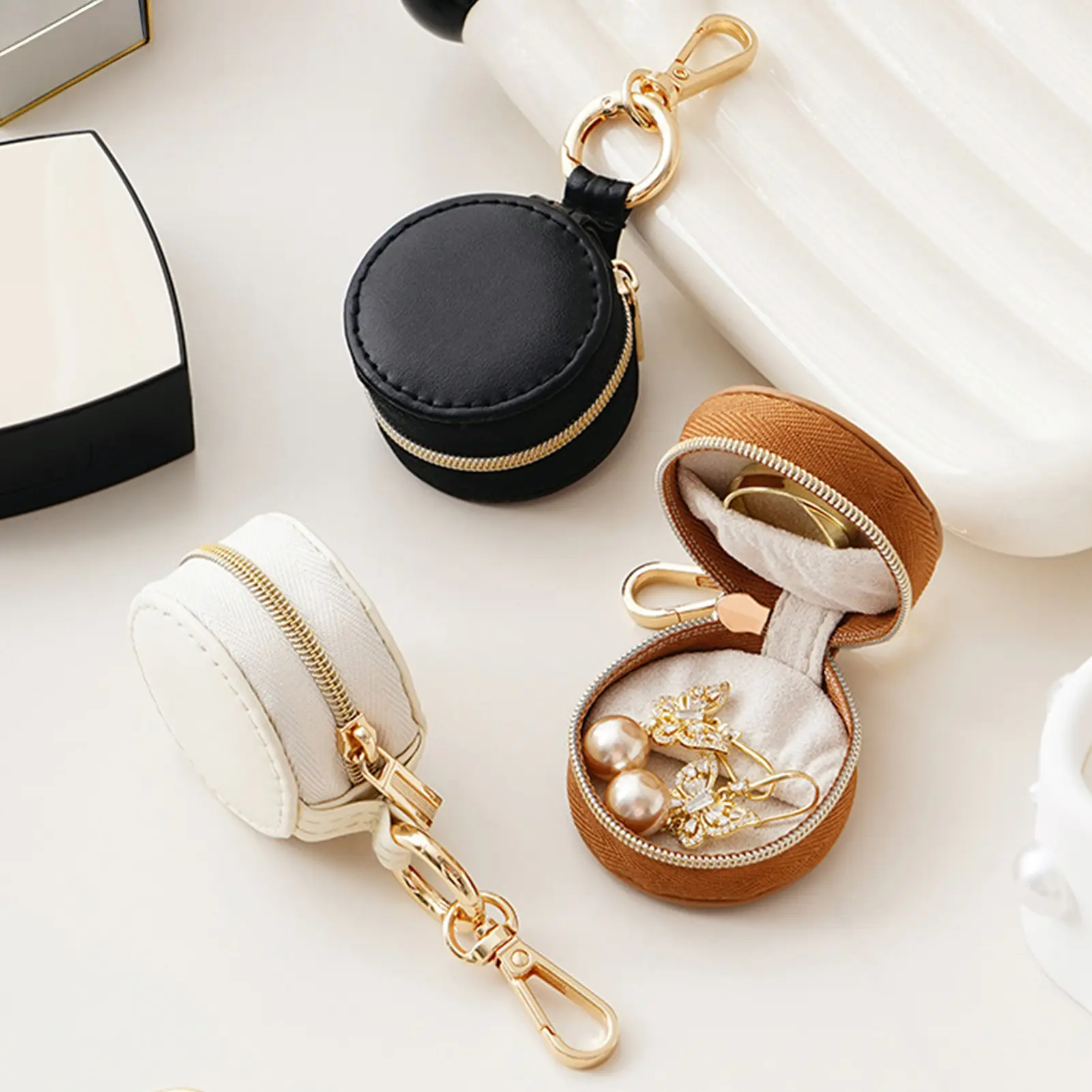 Portable Mini Jewelry Accessory Storage Bag Travel Shopping Organizer Box For Earring Necklace Ring Practical Storage Supplies