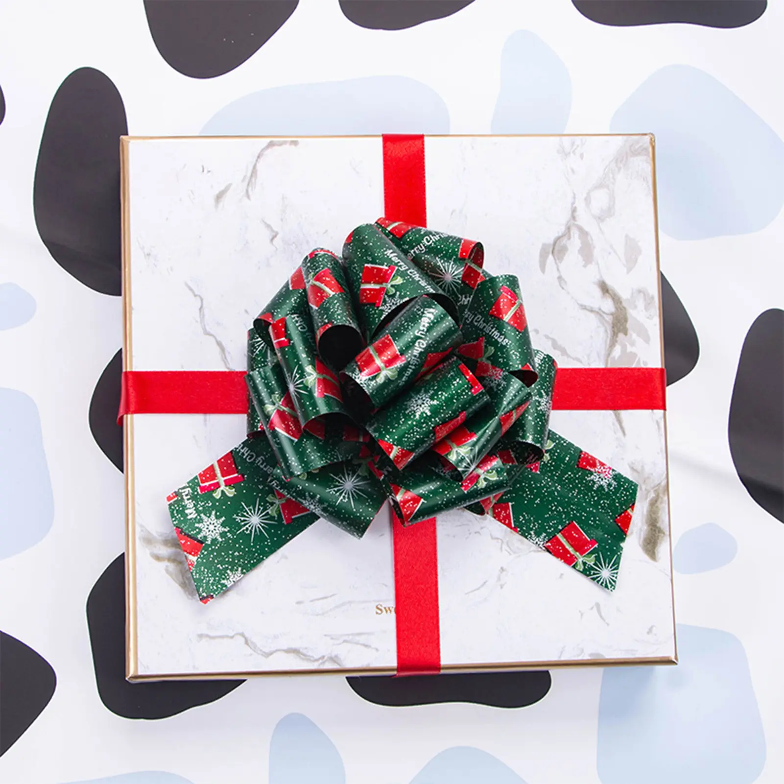 12pcs Decorative Ribbon Gift Box Birthday Cake Decoration Bow 2025 Christmas Gift Decor Ribbon Party Banquet Decoration Props