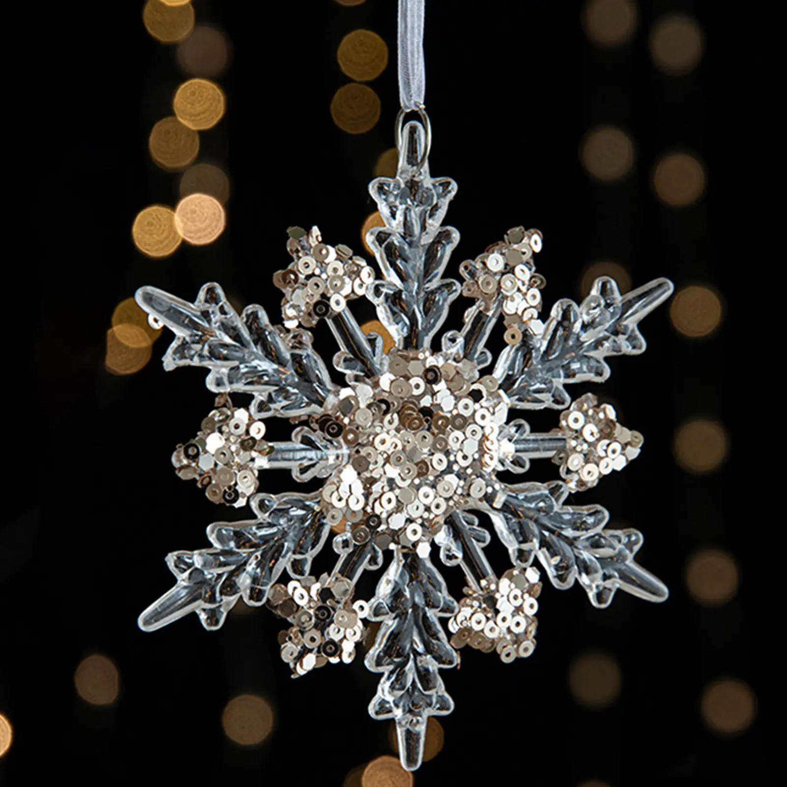 Exquisite Acrylic Decoration Pendant Transparent Glitter Dancing Girl Snow Explosion Star Decor Hanging For Door Window Garden