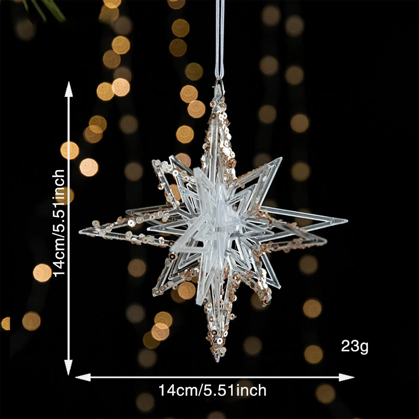 Exquisite Acrylic Decoration Pendant Transparent Glitter Dancing Girl Snow Explosion Star Decor Hanging For Door Window Garden