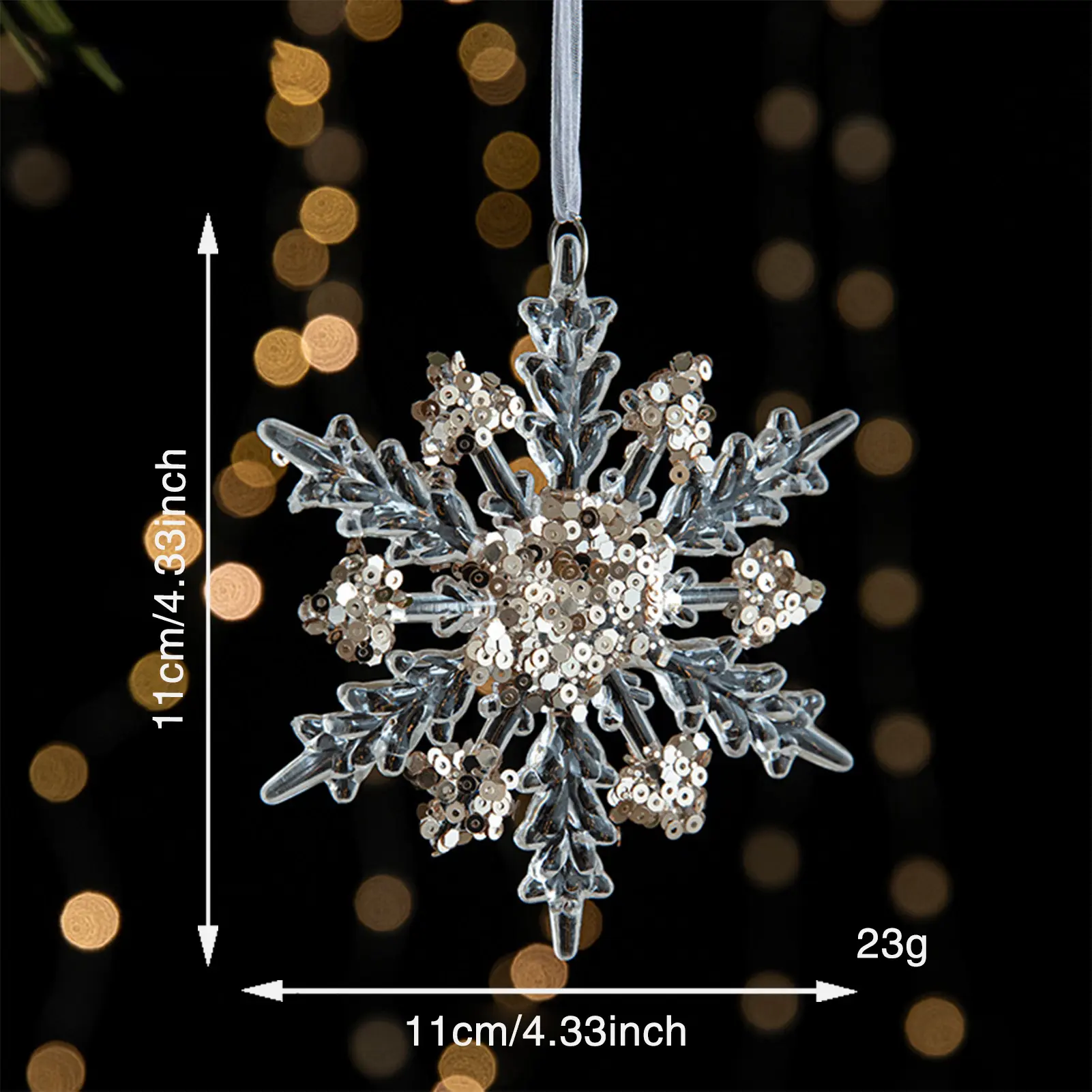 Exquisite Acrylic Decoration Pendant Transparent Glitter Dancing Girl Snow Explosion Star Decor Hanging For Door Window Garden