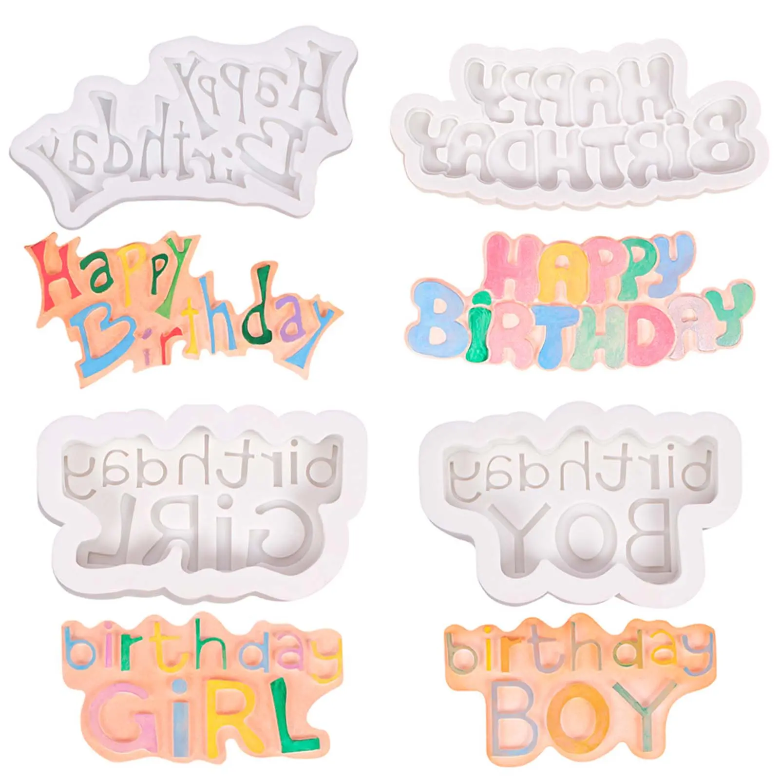 Happy Birthday Baking Mold Multiple Styles Of Birthday Wishing Molds For Cake Dessert Cookie Making Household Baking Mould 1pc