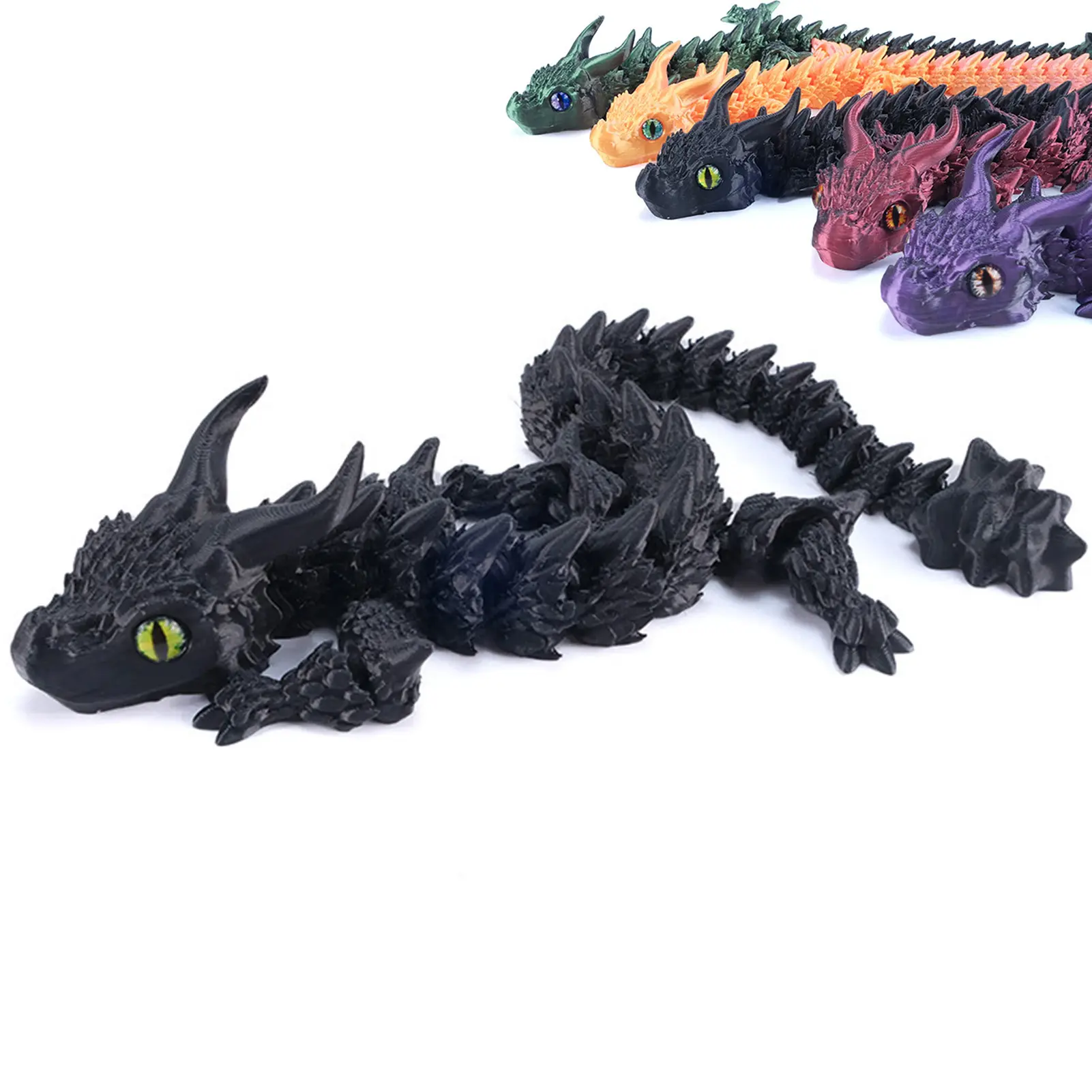 3D Printed Dragon Ornament Cartoon Cute Dragon Decorations Household Joint Movable Ornament Festival Party Gift For Friend Kids