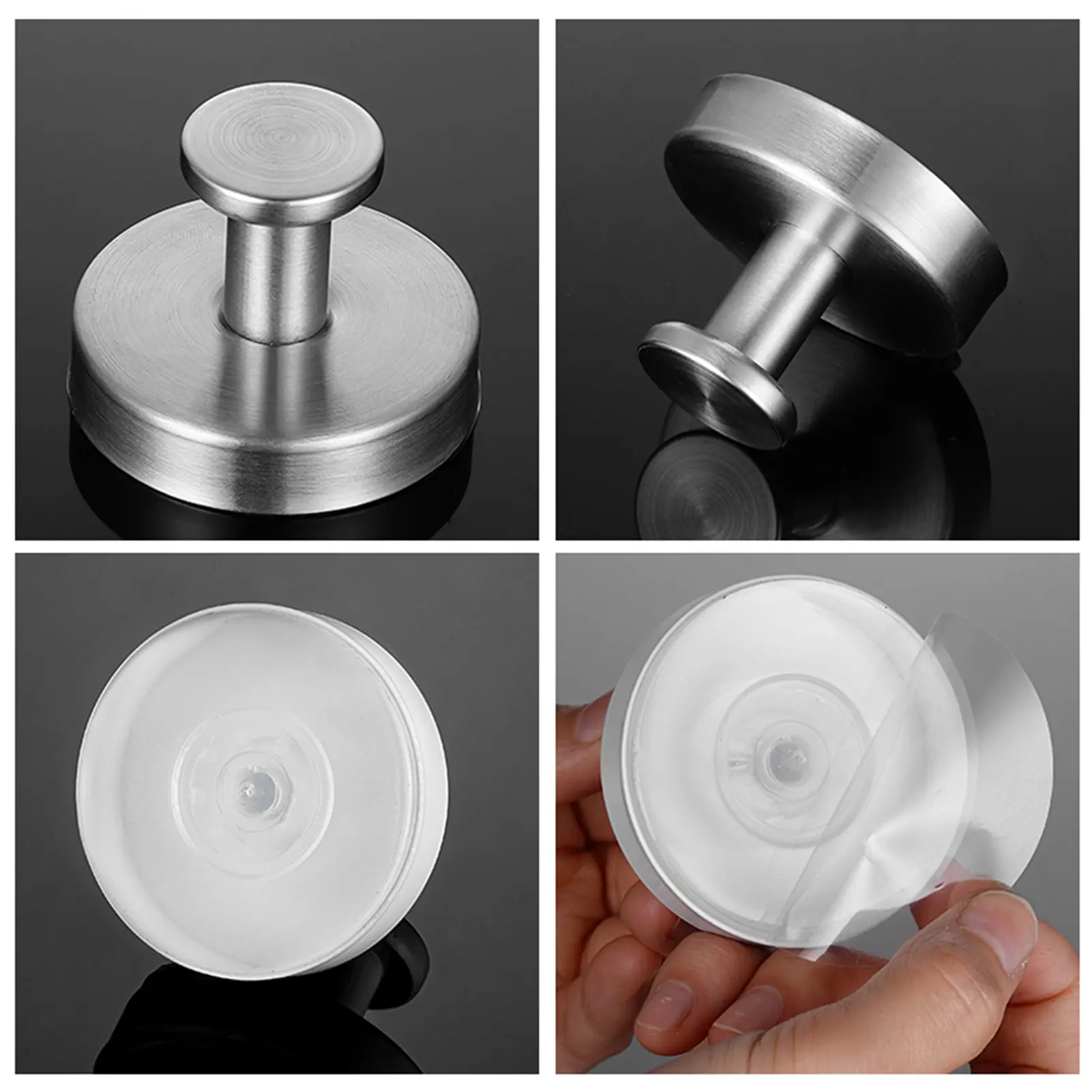 1/2/4pcs Suction Cup Hooks Bathroom Kitchen Wardrobe Strong Suction Force Storage Hooks Light Luxury Metal Organizer Hook Set