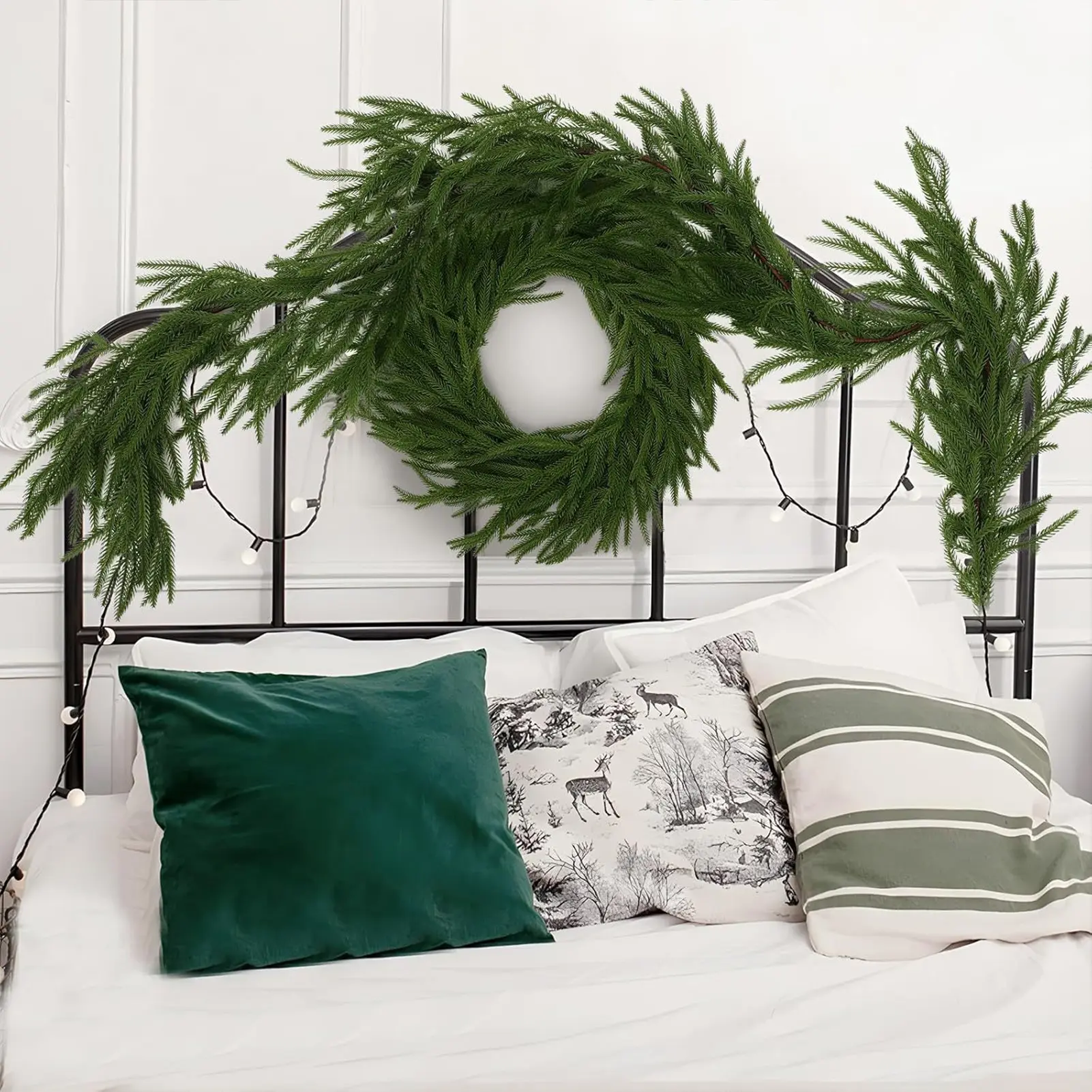 1.8m Christmas Decoration Vine Artificial Simulated Green Pine Needle Branch Pendant DIY Garland Vine Thanksgiving Decorations