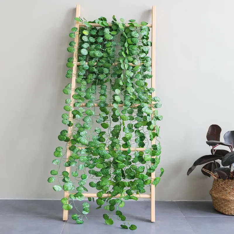 12pcs/set 2m Decoration Vine Artificial Simulated Green Vine Strips For Fireplace Stair Railing Garden Christmas Decoration Vine