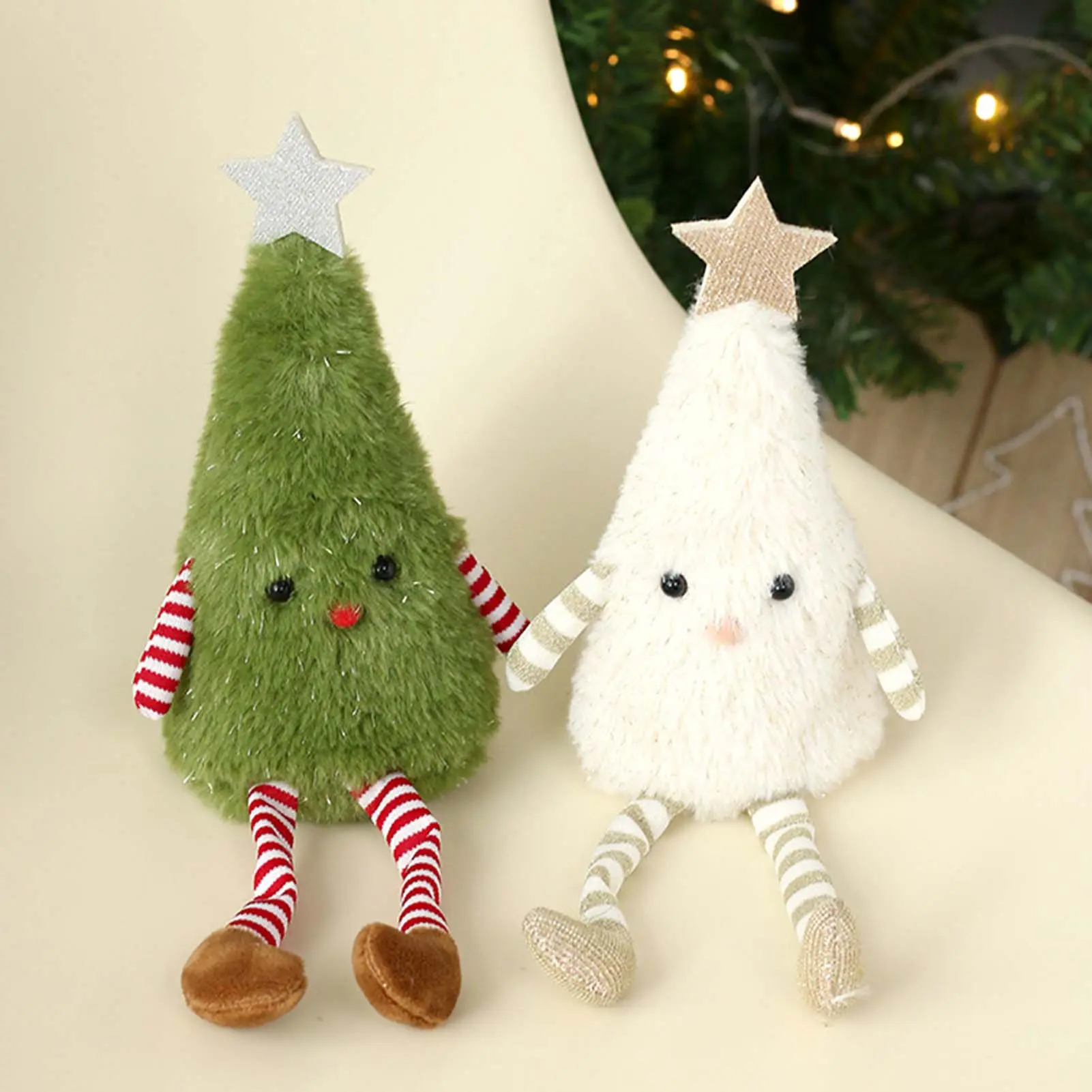 2025 Christmas Tree Decoration Pendant Cute Plush Christmas Tree Doll For Teapoy Cabinet Sofa Decor Home Party Decoration Gifts