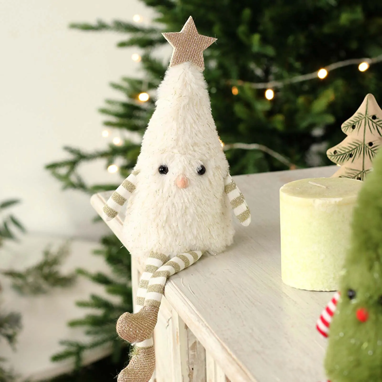 2025 Christmas Tree Decoration Pendant Cute Plush Christmas Tree Doll For Teapoy Cabinet Sofa Decor Home Party Decoration Gifts