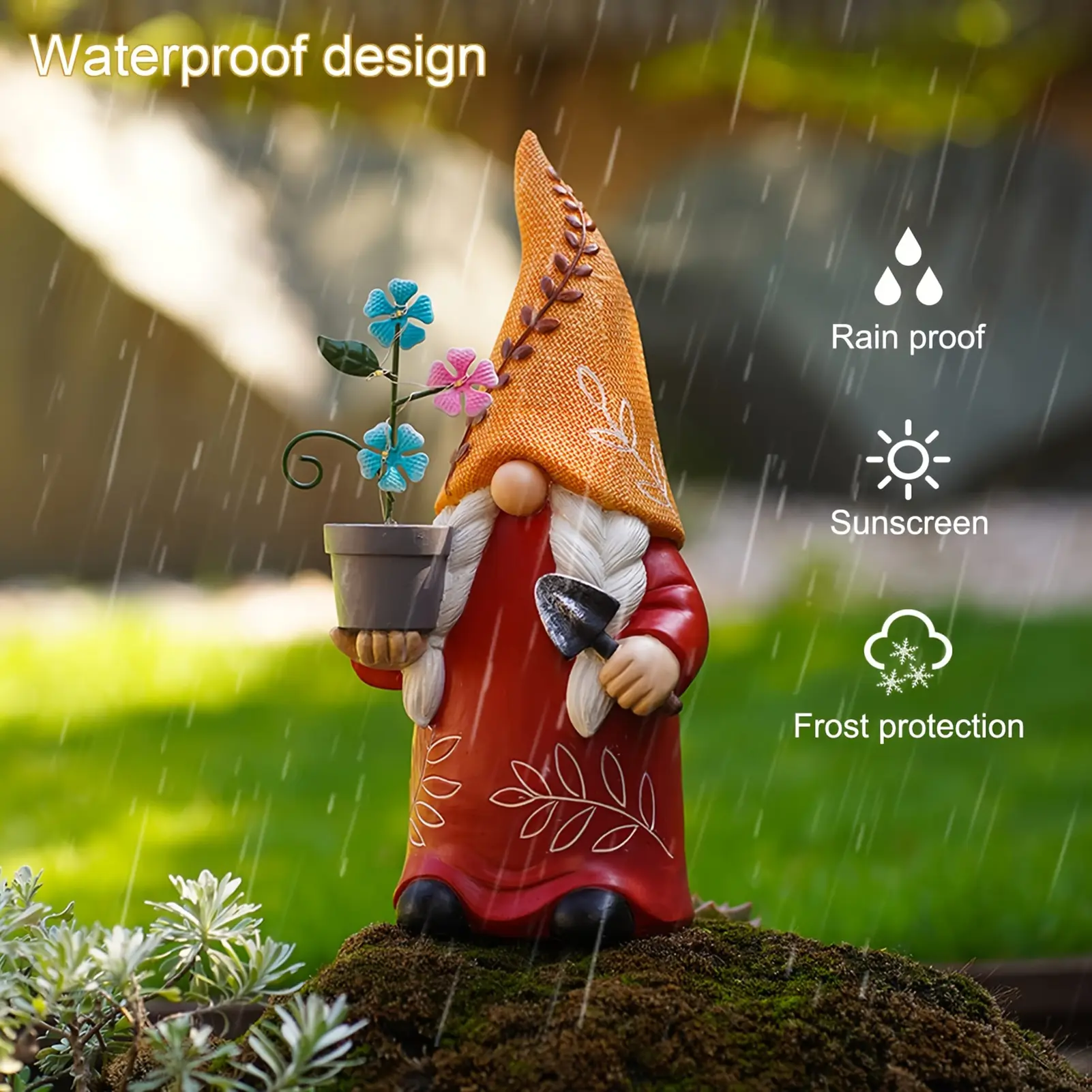 Cute Courtyard Decoration Ornament Cartoon Luminous Resin Dwarf Ornament For Garden Courtyard Greenhouse Home Decoration Light