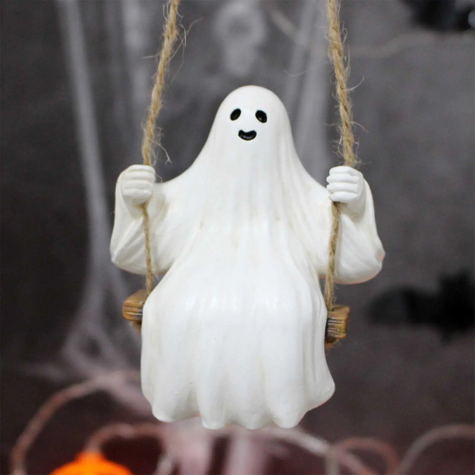 Creative Ghost Pendant Swing Ghost Resin Decorative Hanging For Garden Courtyard Window Door Wall 2025 Halloween Decoration Prop