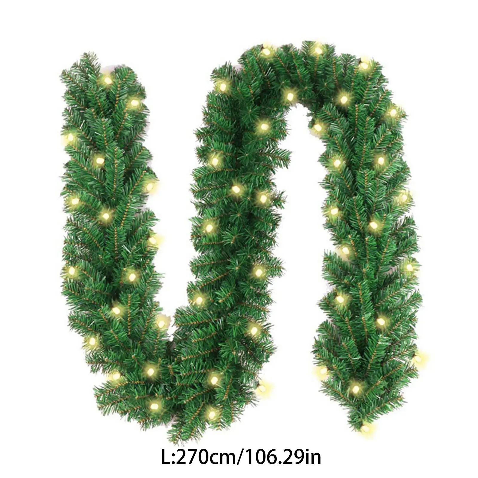 2.7m Decoration Vine Simulated Green Plant Rattan For Christmas Navidad New Year Party Decor Indoor Outdoor Decoration Props