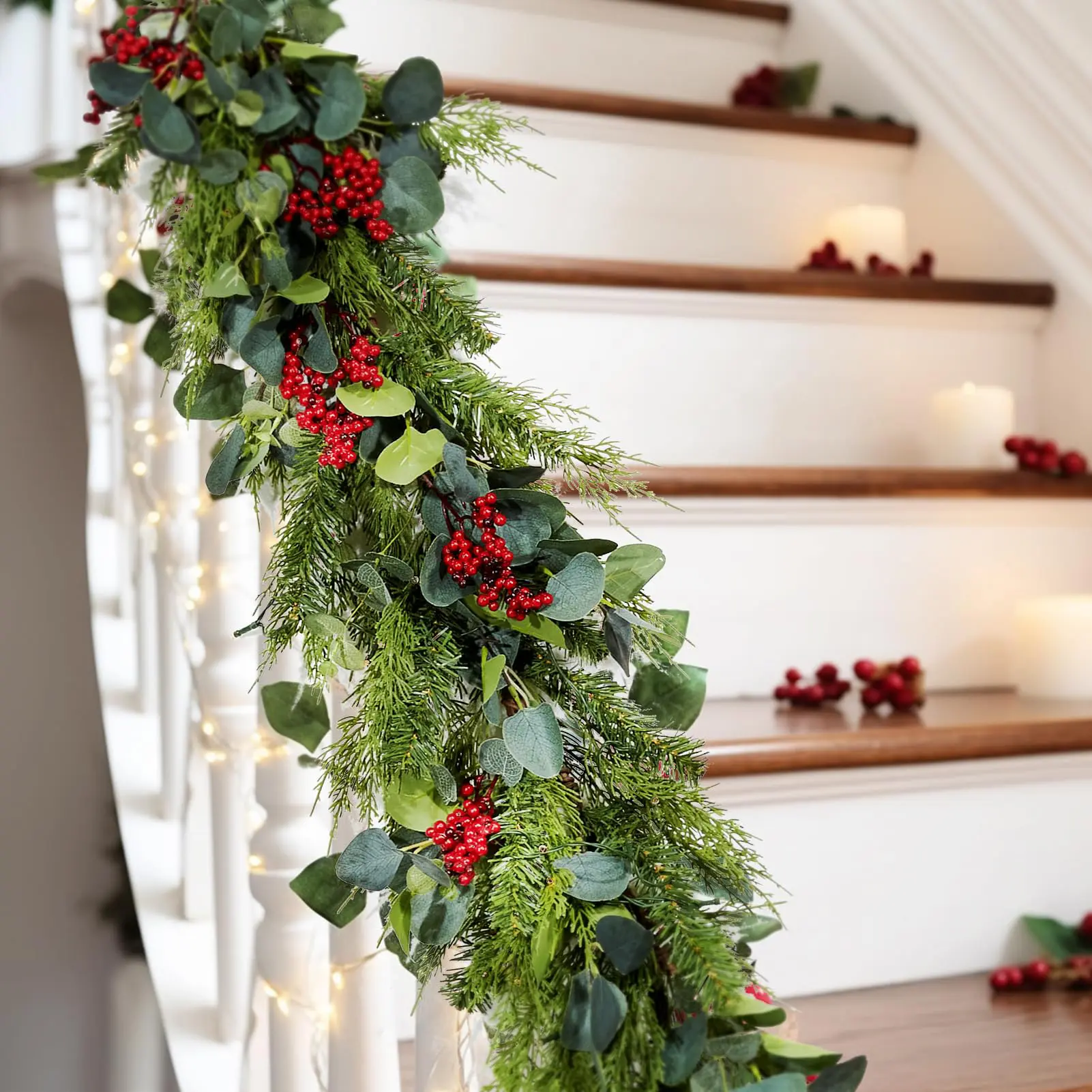 1.9m Christmas Decoration Vine Encrypt Simulation Pine Needles Rattan DIY Flower Garland Pine Branch Festival Decoration Props