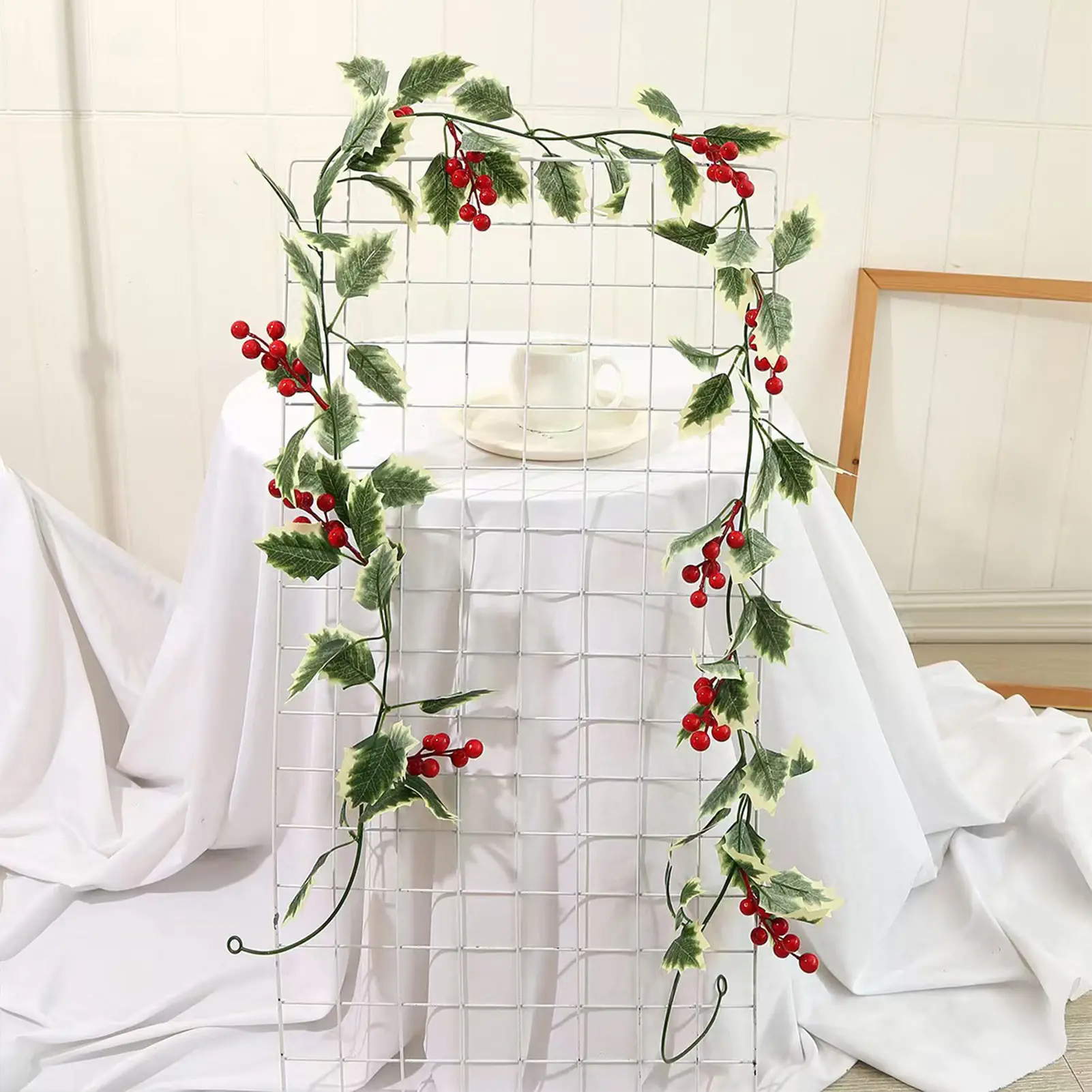 2025 Christmas Decorations Artificial Simulated Red Berry Vine For Garden Courtyard Fireplace Window Door Decor Party Decoration