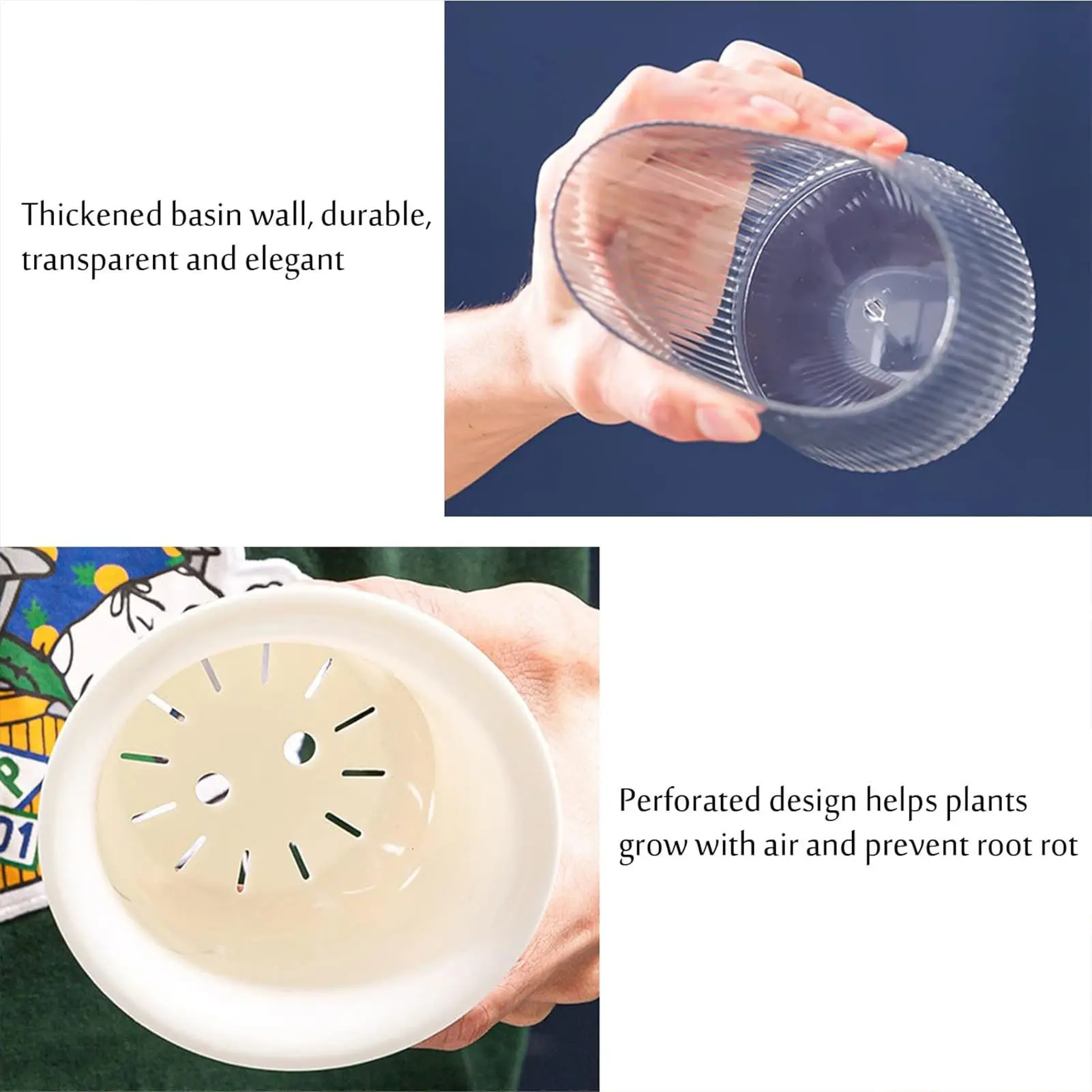 10/15cm Plant Pot Self Absorbing Transparent Plastic Flowerpot For Succulent Plant Basimusmonstera Deliciosa Gardening Supplies