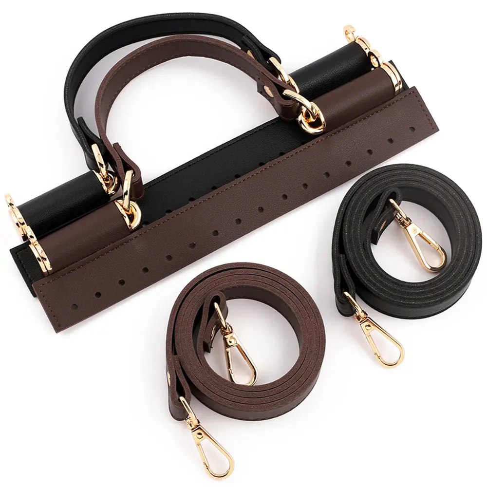 1Set DIY Handmade Bag Accessories Shoulder Bag Straps Replacement PU Leather Rope Handbag Handles Woven Backpack Beam Pocket