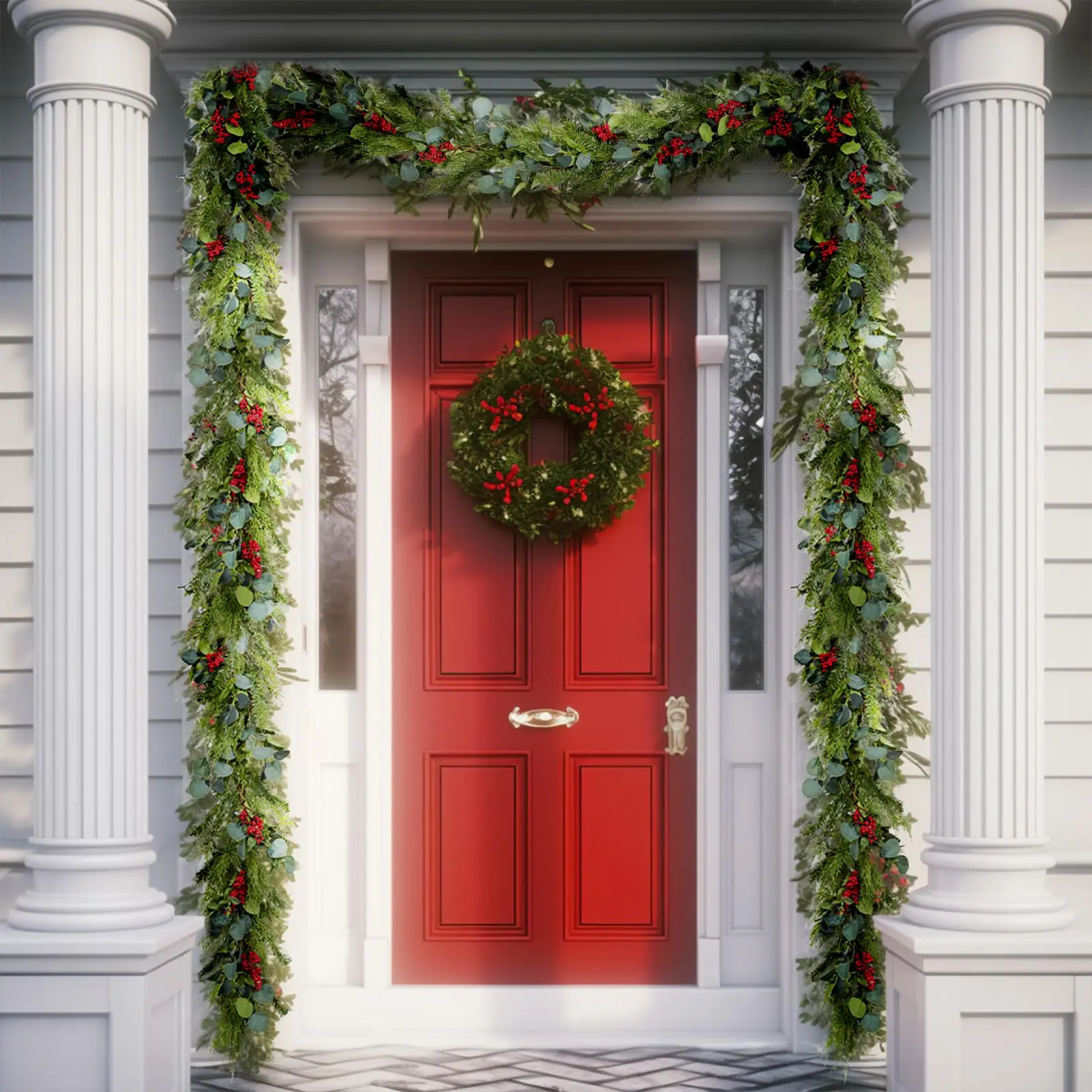 1.9m Christmas Decoration Vine Encrypt Simulation Pine Needles Rattan DIY Flower Garland Pine Branch Festival Decoration Props