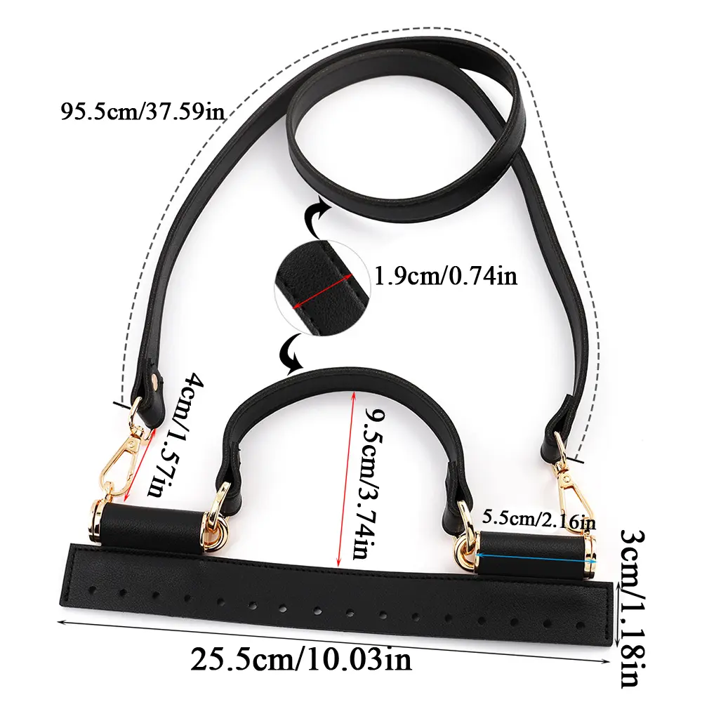 1Set DIY Handmade Bag Accessories Shoulder Bag Straps Replacement PU Leather Rope Handbag Handles Woven Backpack Beam Pocket