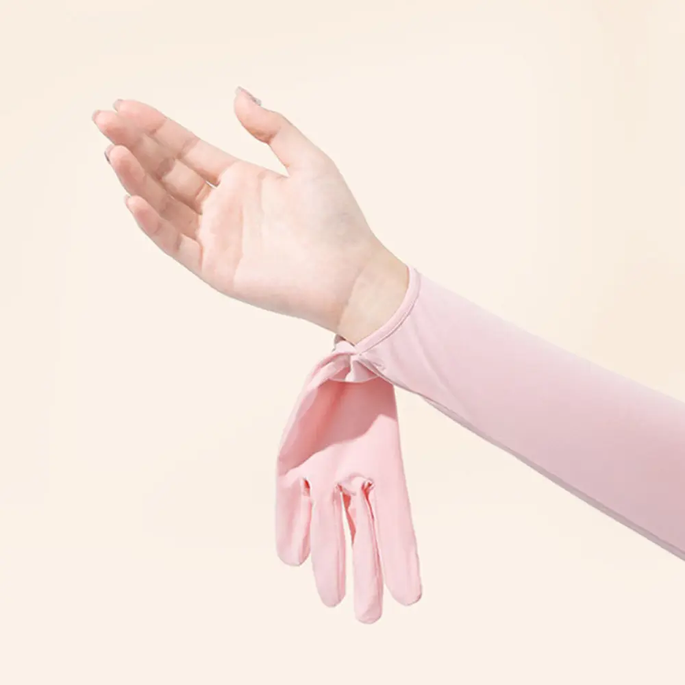 Ice Silk Sunscreen Sleeve Women's Long Gloves Driving Arm Guard Sleeve Anti-UV Thin Summer Sports Cycling Loose Non-slip Sleeve