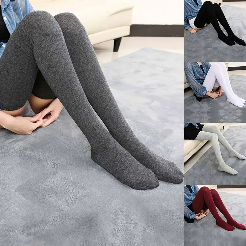 Autumn And Winter Stockings Women Thigh High Over The Knee Socks Extra Long Cotton Stockings Solid Japanese Leg Warmer Hosiery