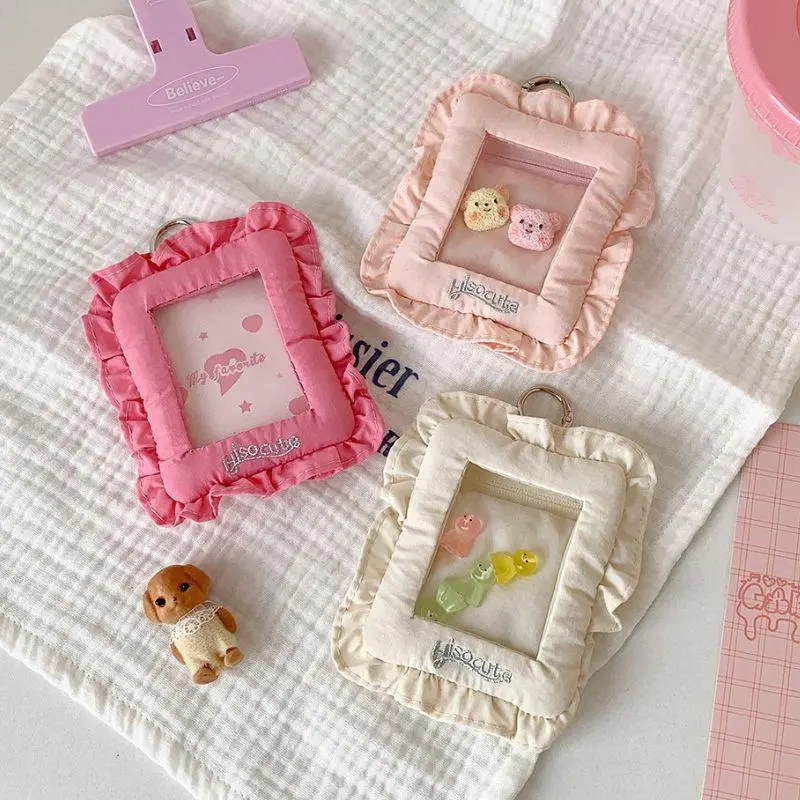 Ins Style Korea Sweet Girl Photo Card Case For 3 Inch Photocard Soft Pillow Shaped Photocard Holder K-Pop Idol Goo Card Holder